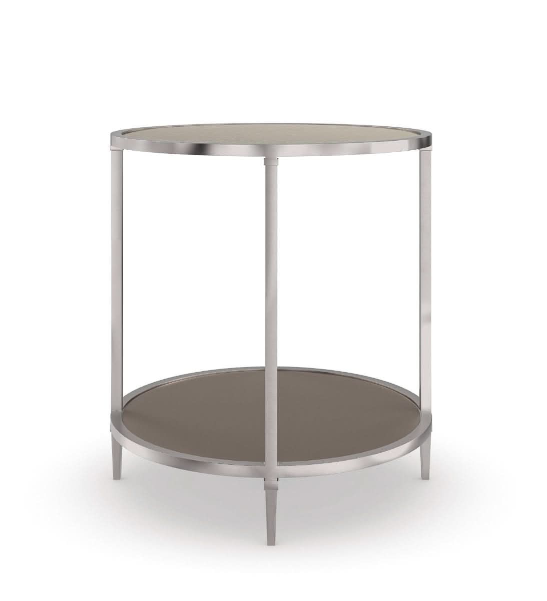 Caracole Shimmer Round End Table   Nicholas John Interiors