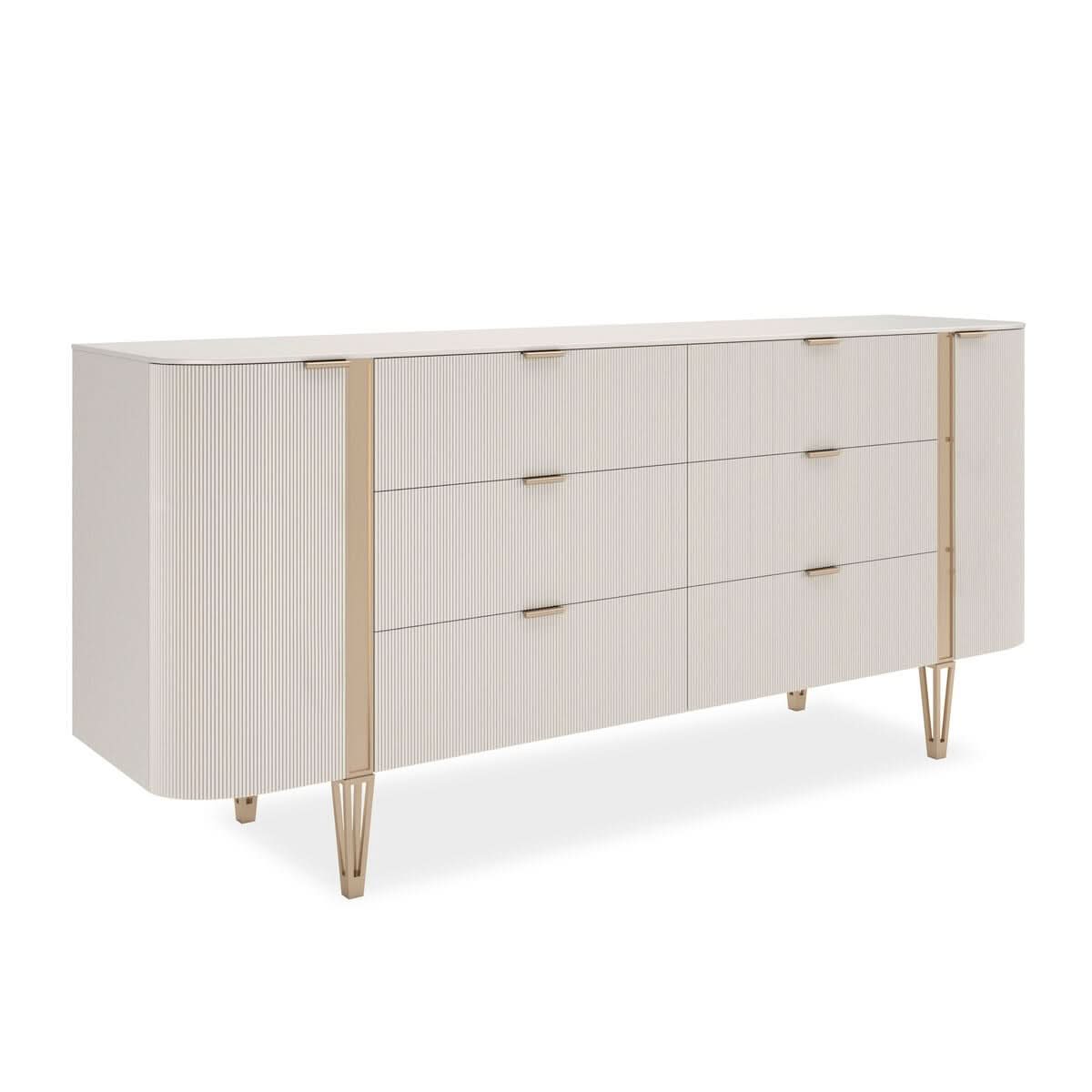 Caracole  Love At First Sight Dresser in Matte Pearl - Large   Nicholas John Interiors