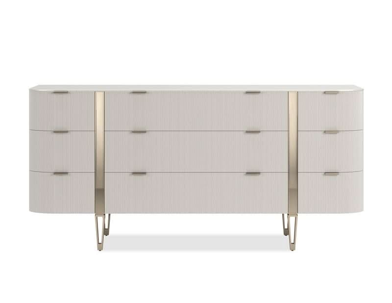 Caracole Love At First Sight Dresser in Matte Pearl - Small   Nicholas John Interiors