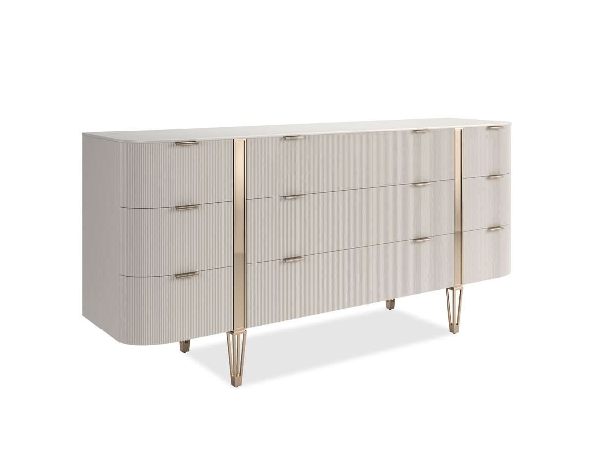 Caracole Love At First Sight Dresser in Matte Pearl - Small   Nicholas John Interiors