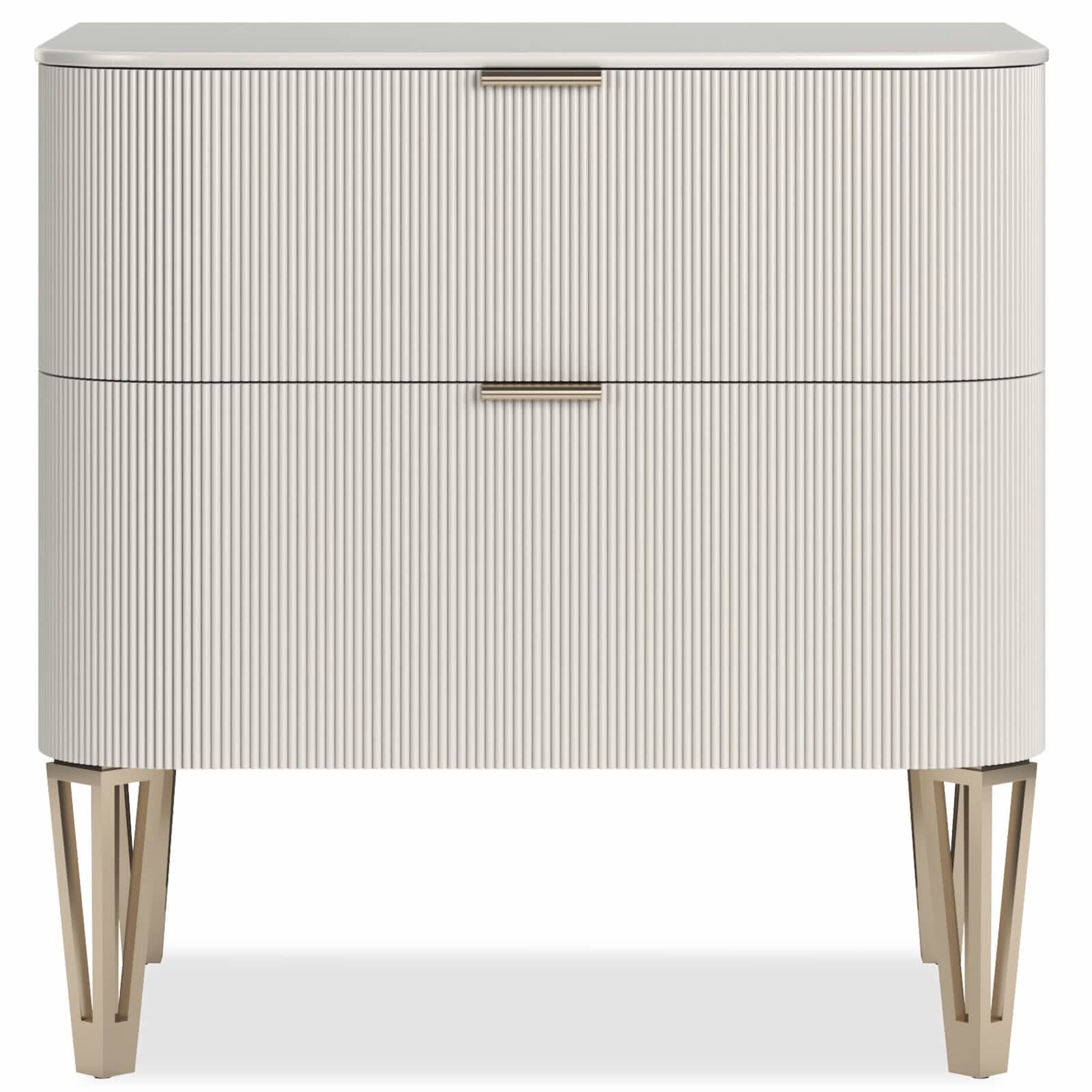Caracole True Love Bedside Table in Matte Pearl - Small   Nicholas John Interiors