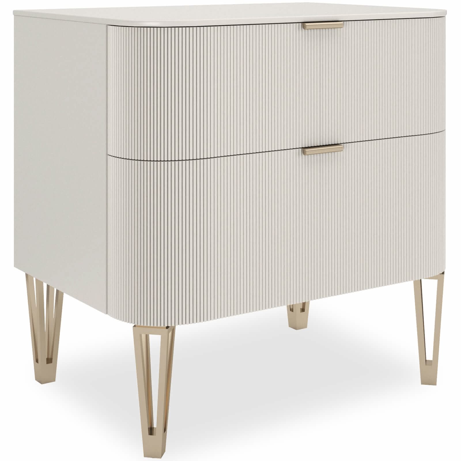 Caracole True Love Bedside Table in Matte Pearl - Small   Nicholas John Interiors