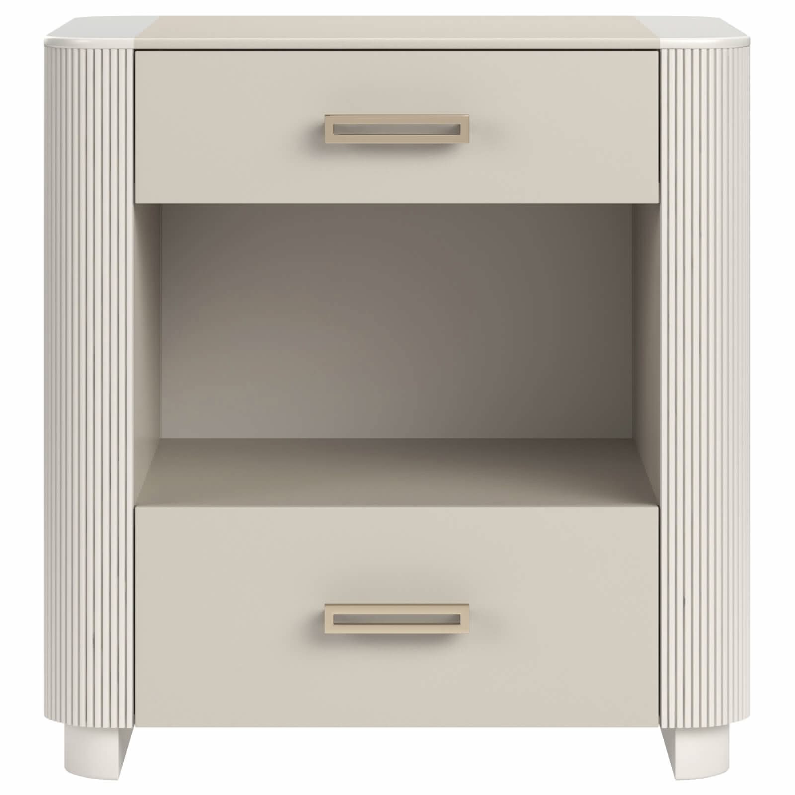 Caracole Love-Ly! Small Bedside Table in Matte Pearl   Nicholas John Interiors