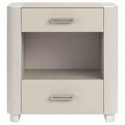 Caracole Love-Ly! Small Bedside Table in Matte Pearl   Nicholas John Interiors