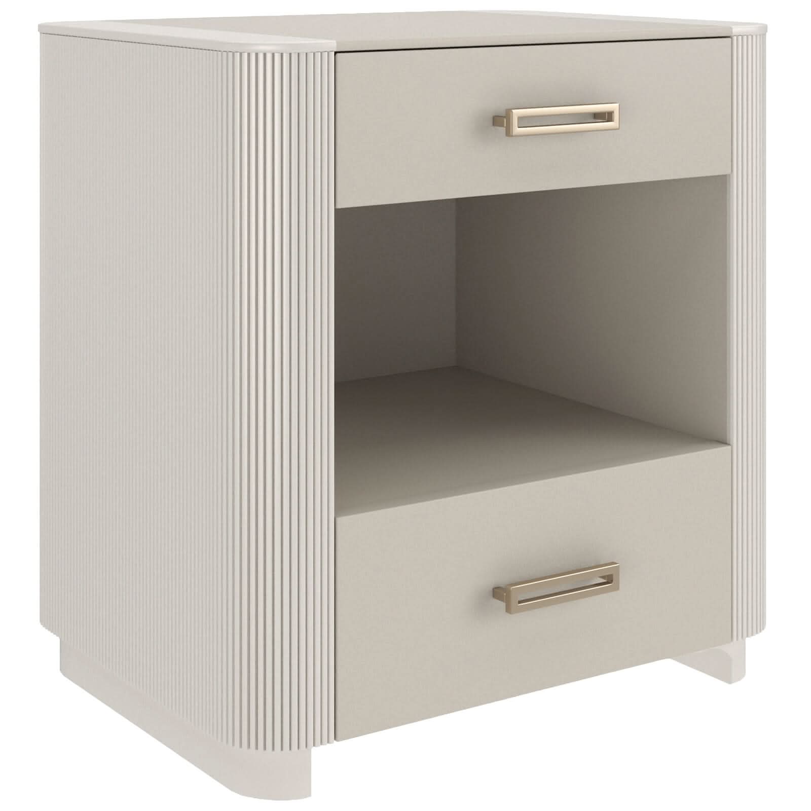 Caracole Love-Ly! Small Bedside Table in Matte Pearl   Nicholas John Interiors