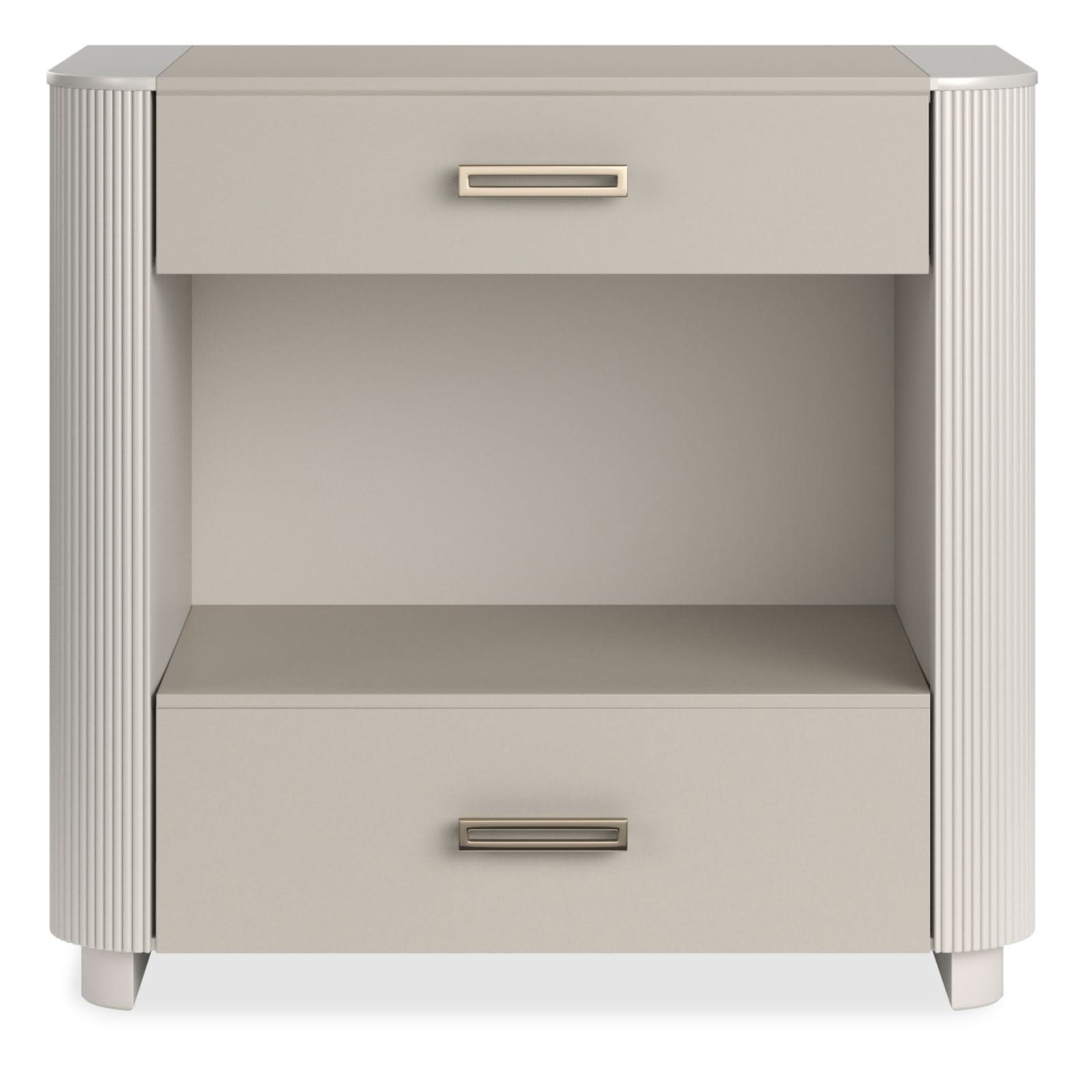 Caracole Large Love-Ly! Bedside Table in Matte Pearl   Nicholas John Interiors