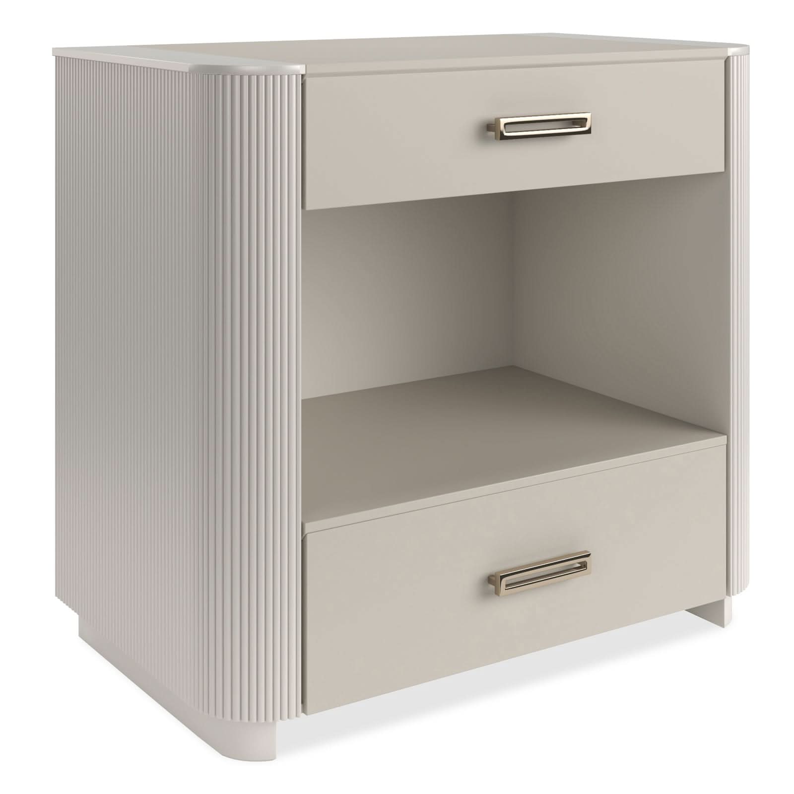 Caracole Large Love-Ly! Bedside Table in Matte Pearl   Nicholas John Interiors