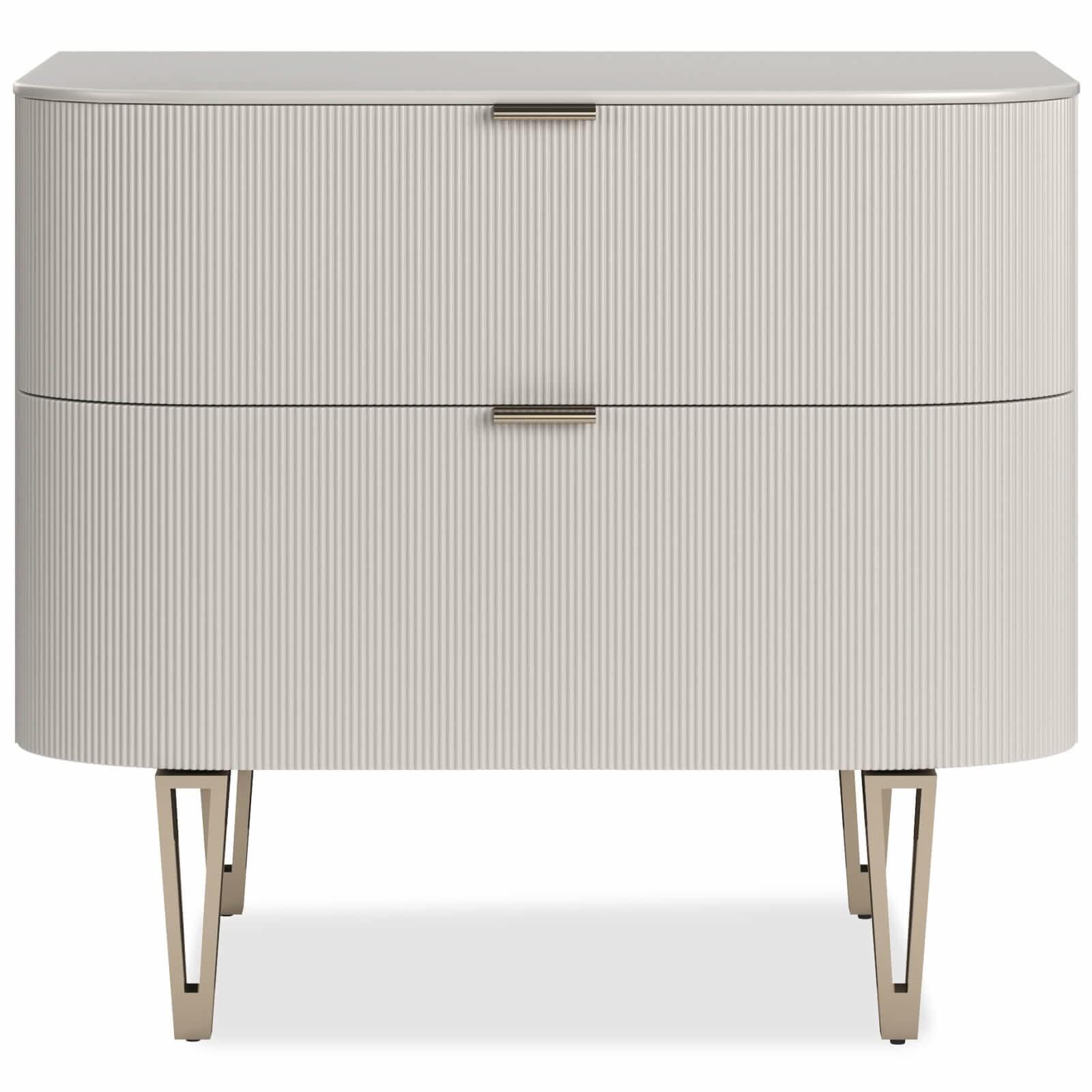 Caracole True Love Bedside Table in Matte Pearl - Large   Nicholas John Interiors