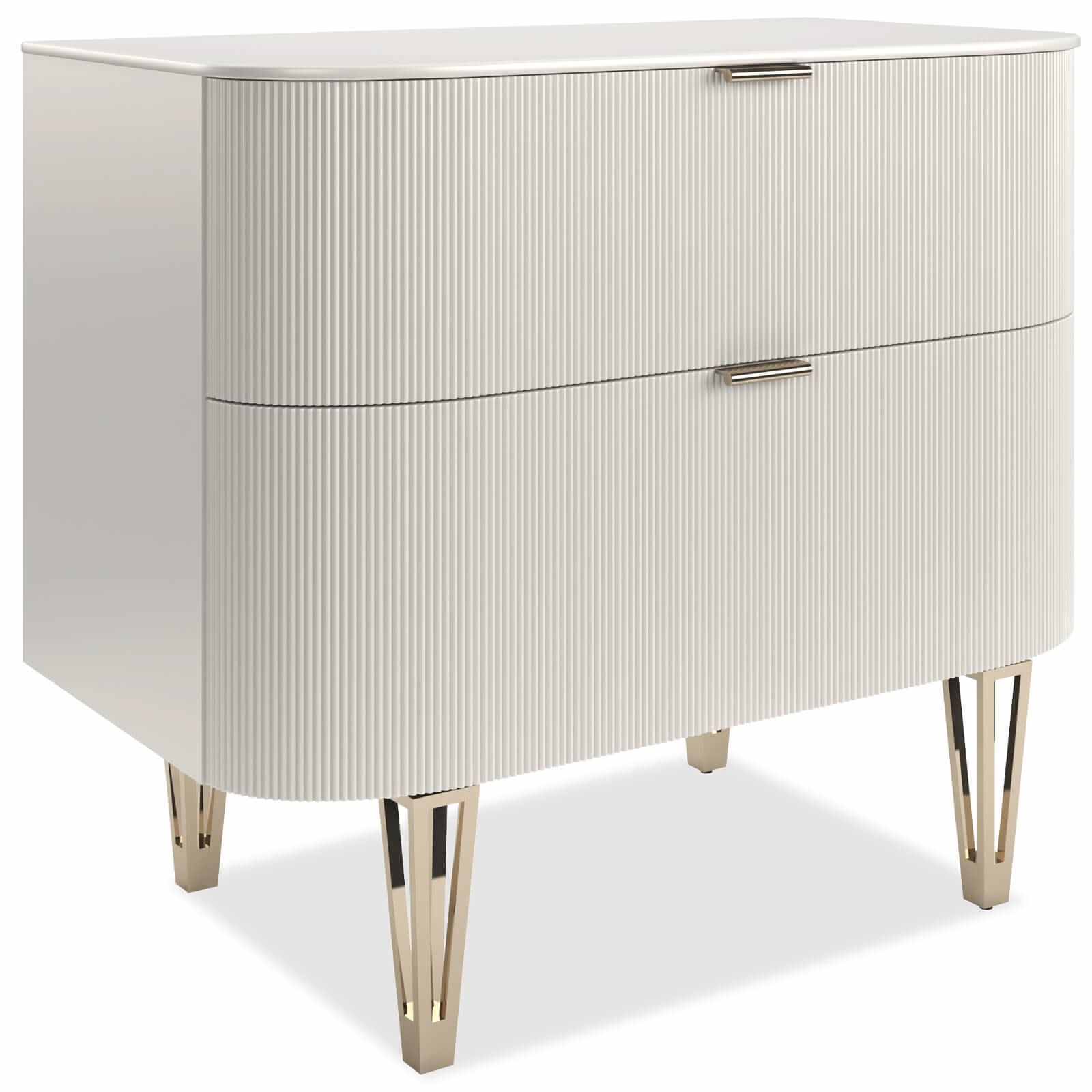 Caracole True Love Bedside Table in Matte Pearl - Large   Nicholas John Interiors