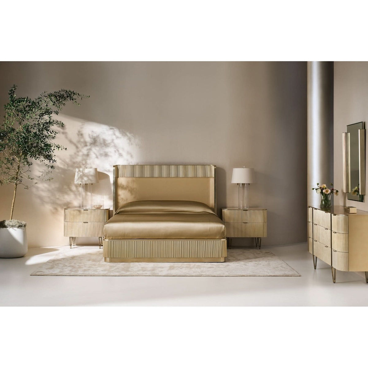 Caracole Large True Love Bedside Table in Oracle   Nicholas John Interiors