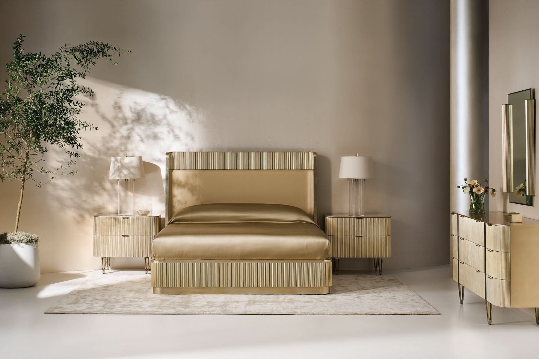 Caracole Large True Love Bedside Table in Oracle   Nicholas John Interiors