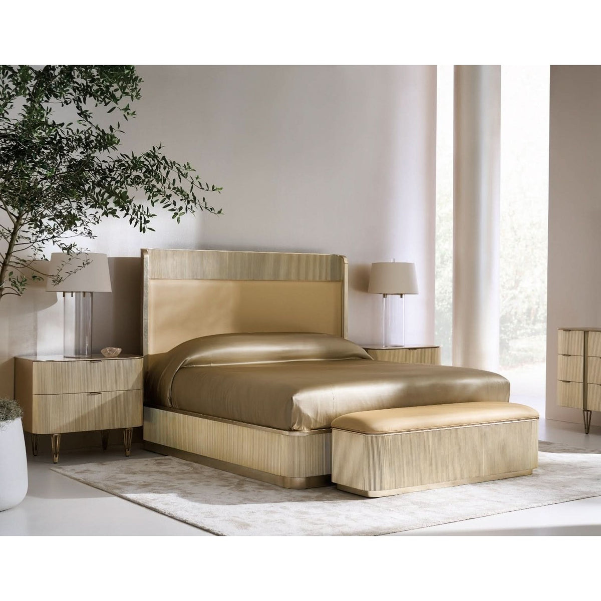 Caracole Large True Love Bedside Table in Oracle   Nicholas John Interiors