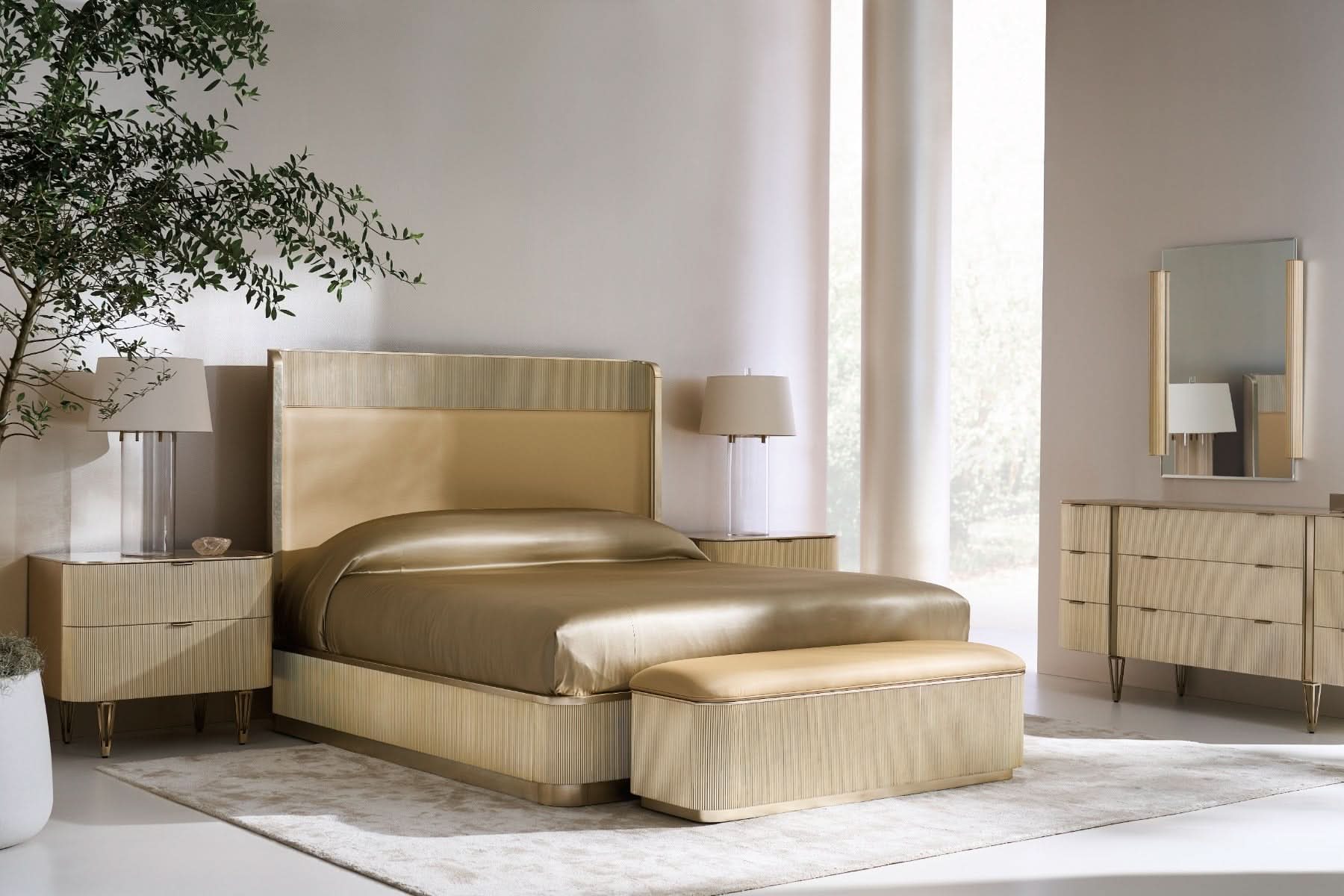 Caracole Large True Love Bedside Table in Oracle   Nicholas John Interiors