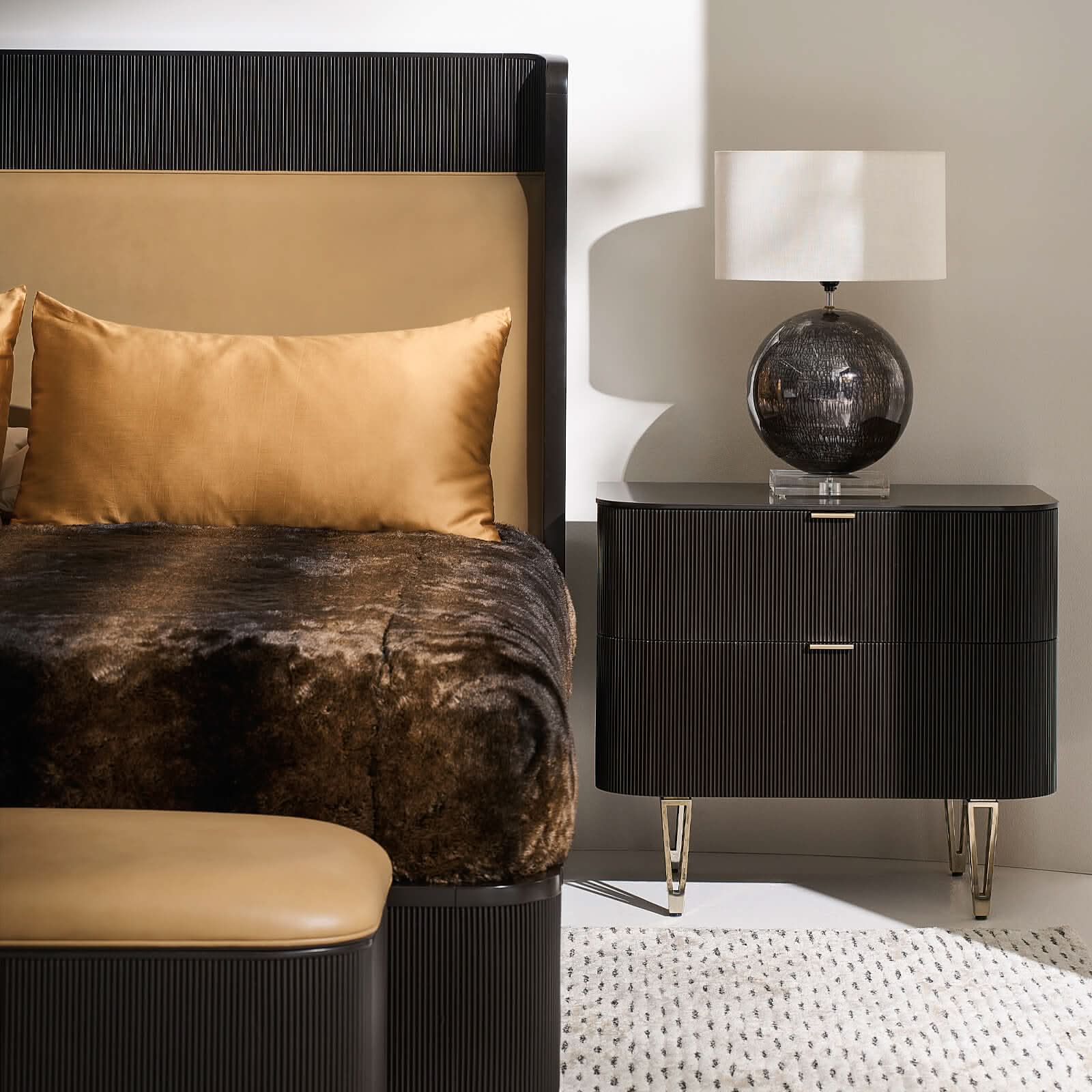 Caracole True Love Bedside Table in Dark Chocolate - Large   Nicholas John Interiors