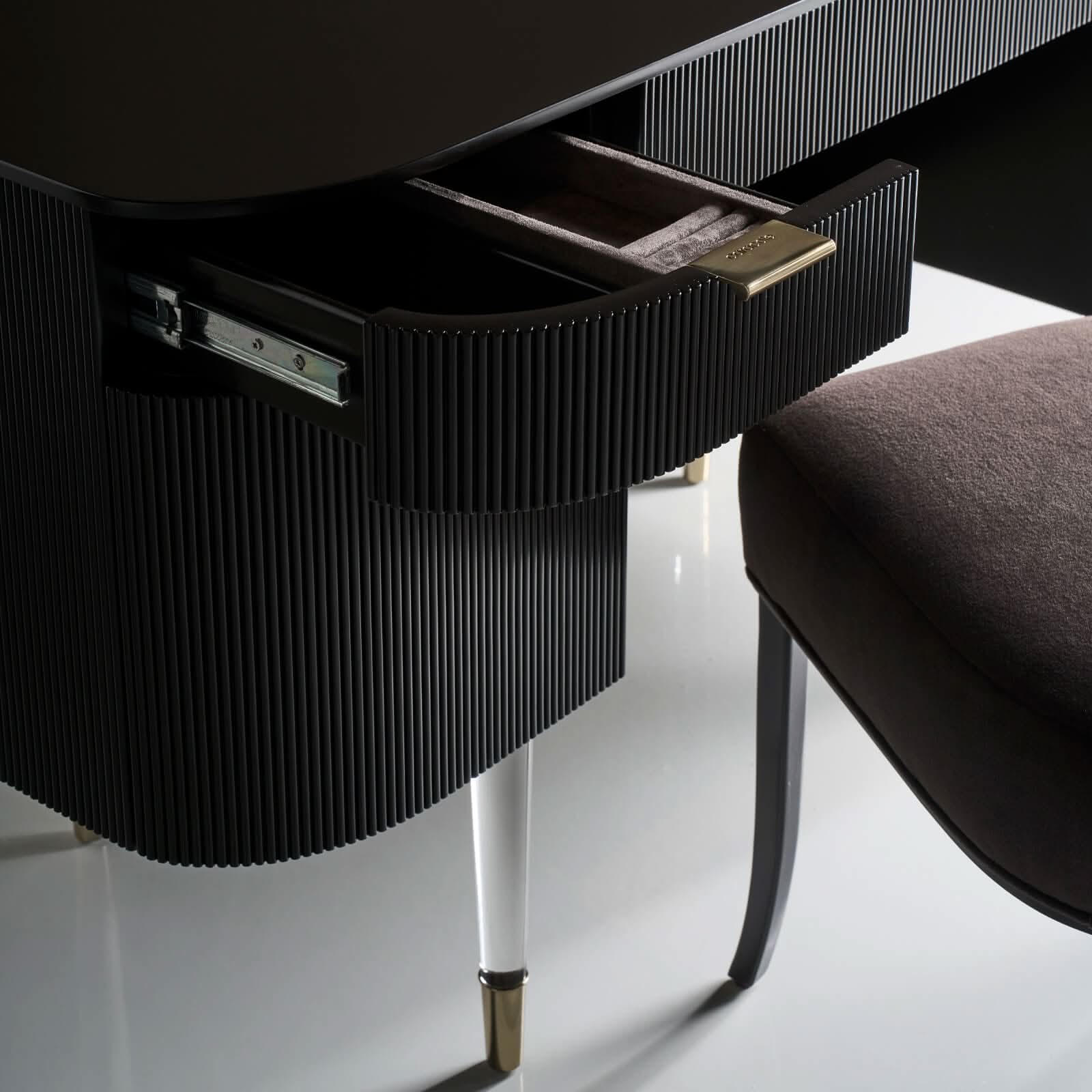 Caracole Lady Love Desk / Dressing Table in Dark Chocolate   Nicholas John Interiors