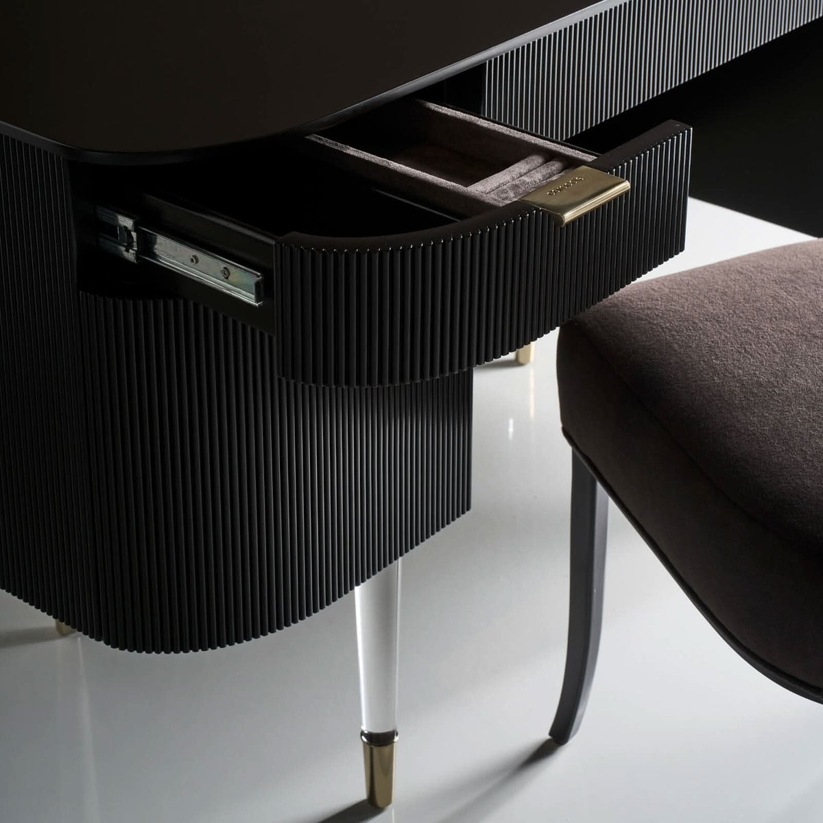 Caracole Lady Love Desk / Dressing Table in Dark Chocolate   Nicholas John Interiors