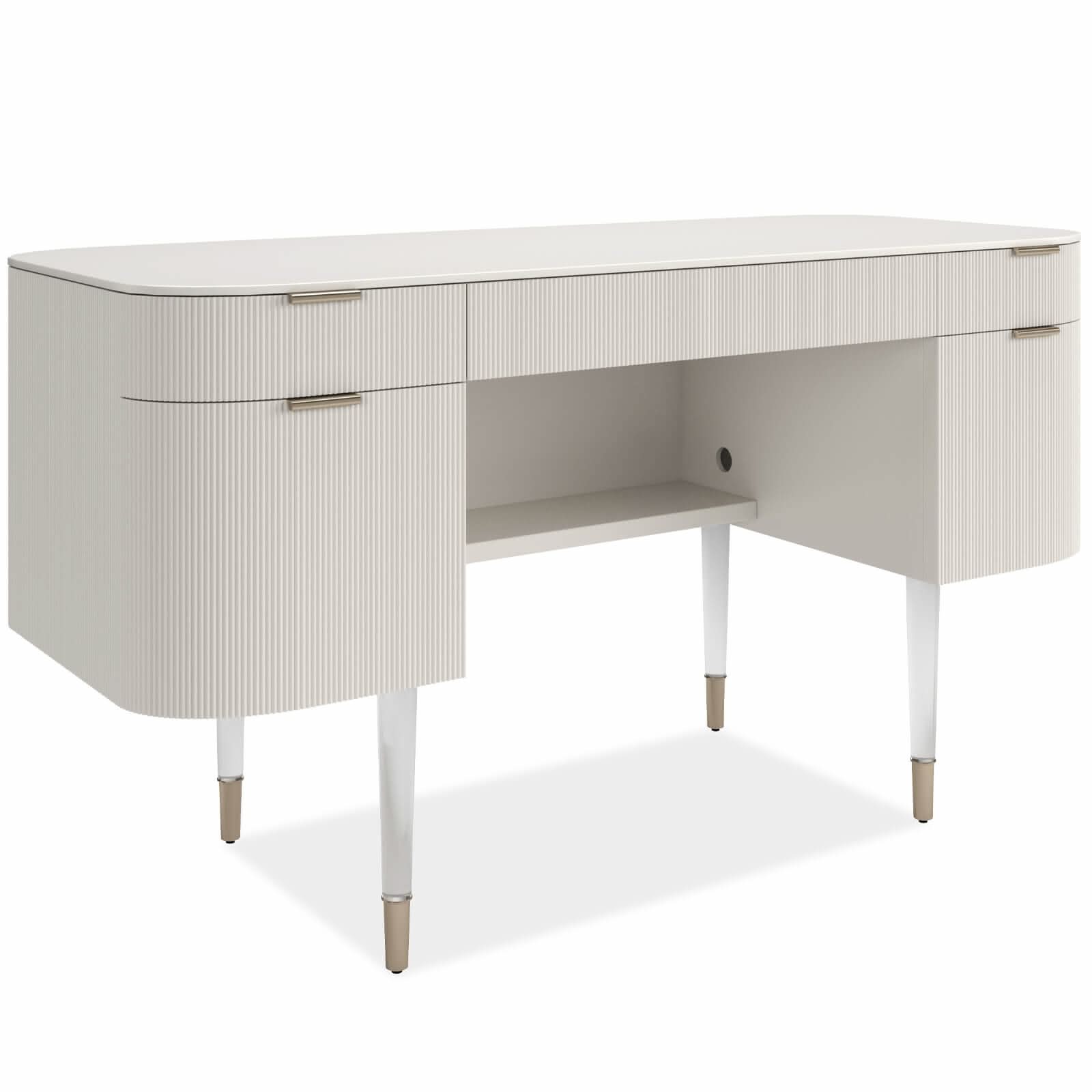 Caracole Lady Love Desk / Dressing Table in Matte Pearl   Nicholas John Interiors