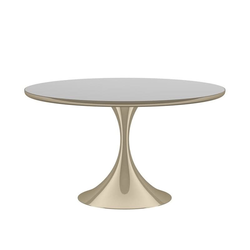 Caracole Semper Dining Table in Whisper of Gold - Round   Nicholas John Interiors
