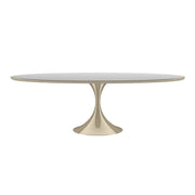 Caracole Semper Oval Dining Table in Whisper of Gold - 244cm   Nicholas John Interiors
