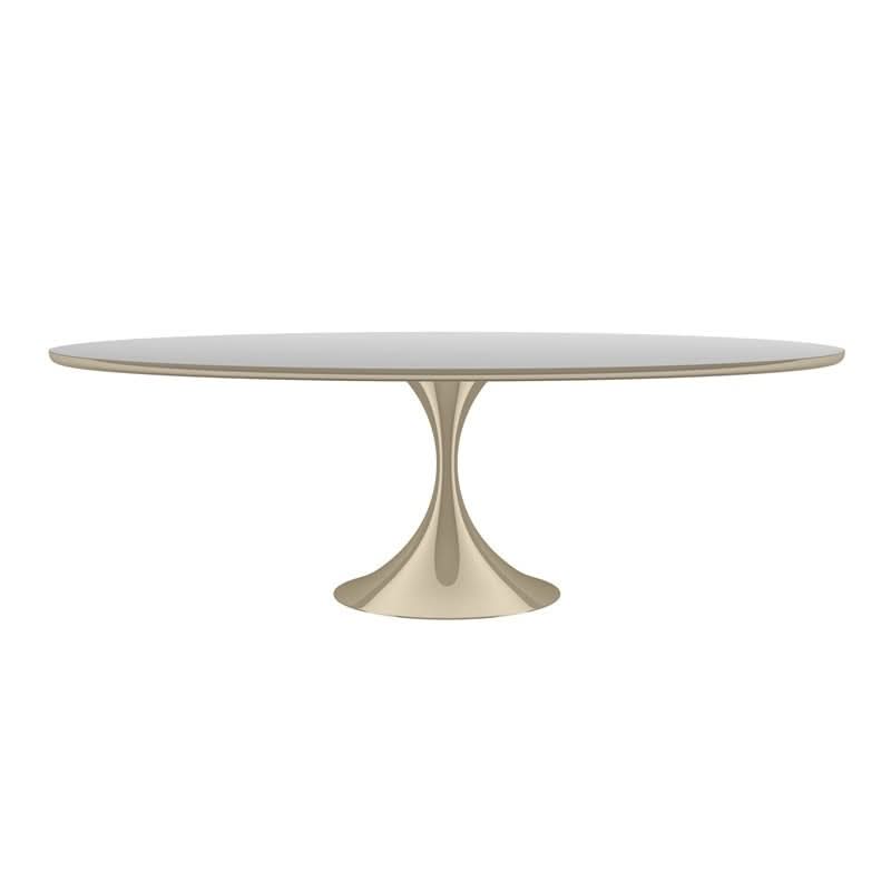 Caracole Semper Oval Dining Table in Whisper of Gold - 244cm   Nicholas John Interiors