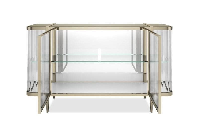 Caracole Stop And Stare Cabinet in Gold   Nicholas John Interiors