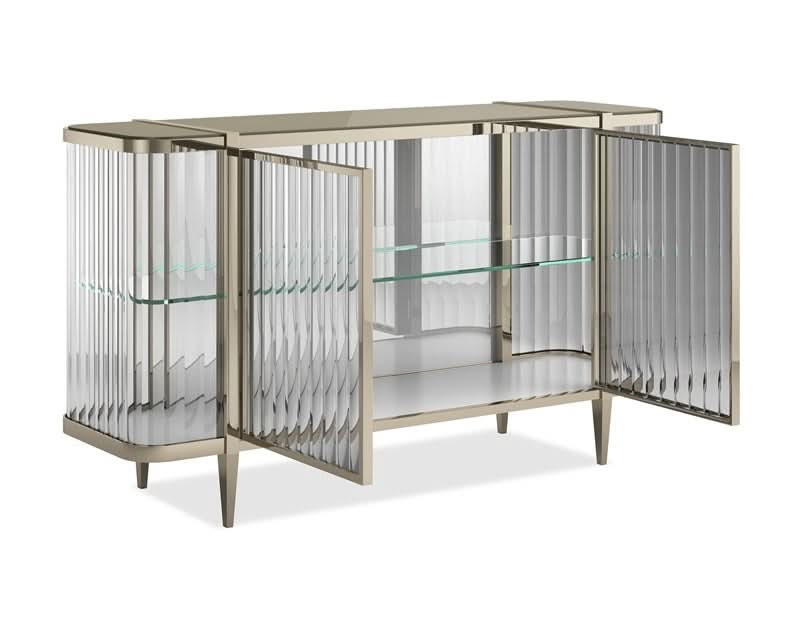 Caracole Stop And Stare Cabinet in Gold   Nicholas John Interiors