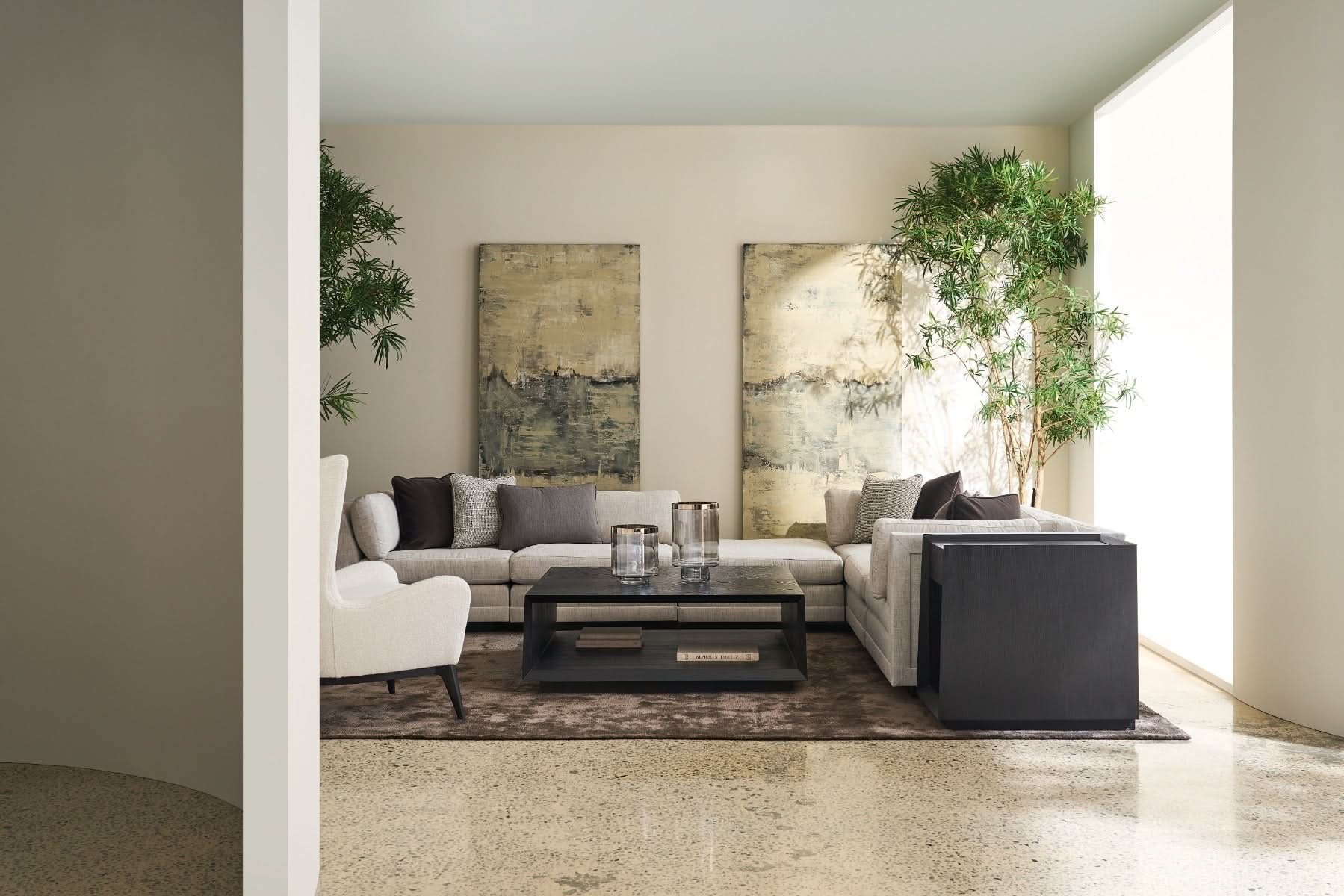 Caracole Boxcar Coffee Table in Dark   Nicholas John Interiors