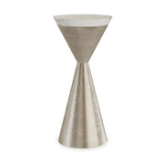Caracole Spy Glass Drinks Table in Taupe Silver Leaf   Nicholas John Interiors