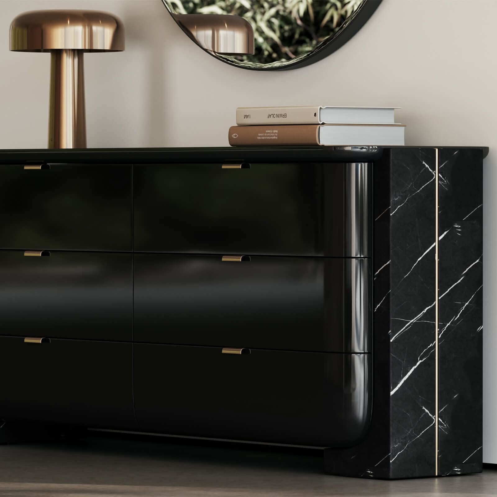 Caracole Overlap Chest of Drawers in Dark   Nicholas John Interiors