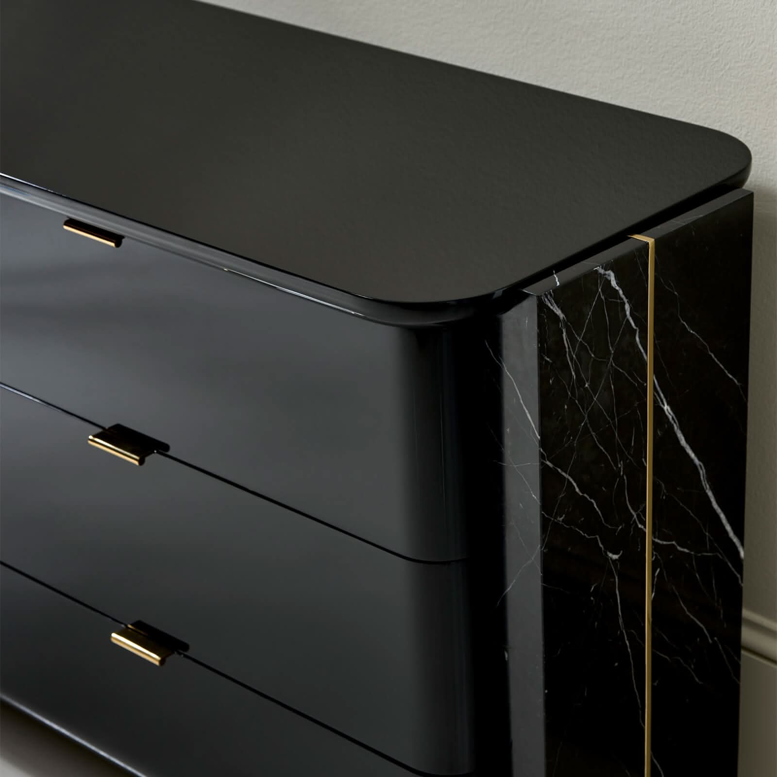 Caracole Overlap Chest of Drawers in Dark   Nicholas John Interiors