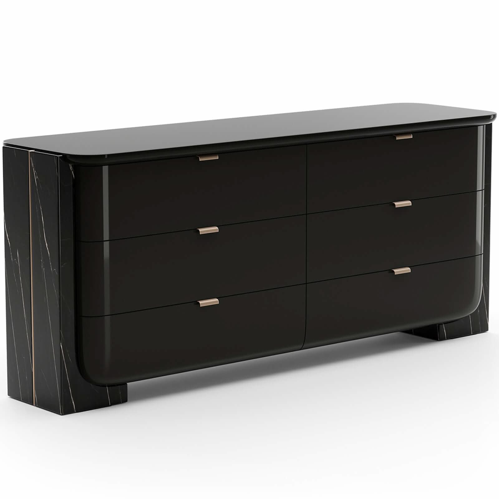Caracole Overlap Chest of Drawers in Dark   Nicholas John Interiors