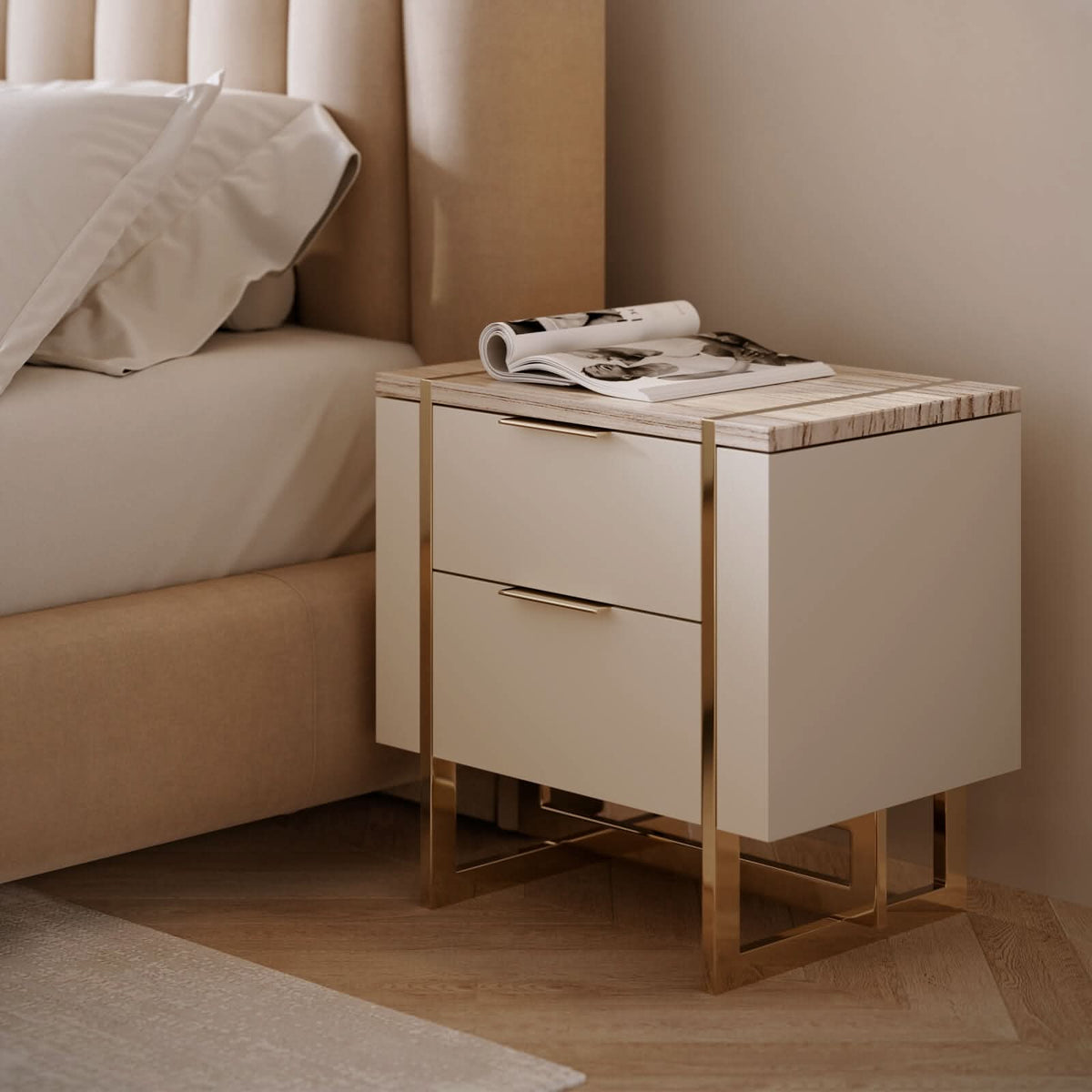 Caracole Wish You Were Here Bedside Table   Nicholas John Interiors