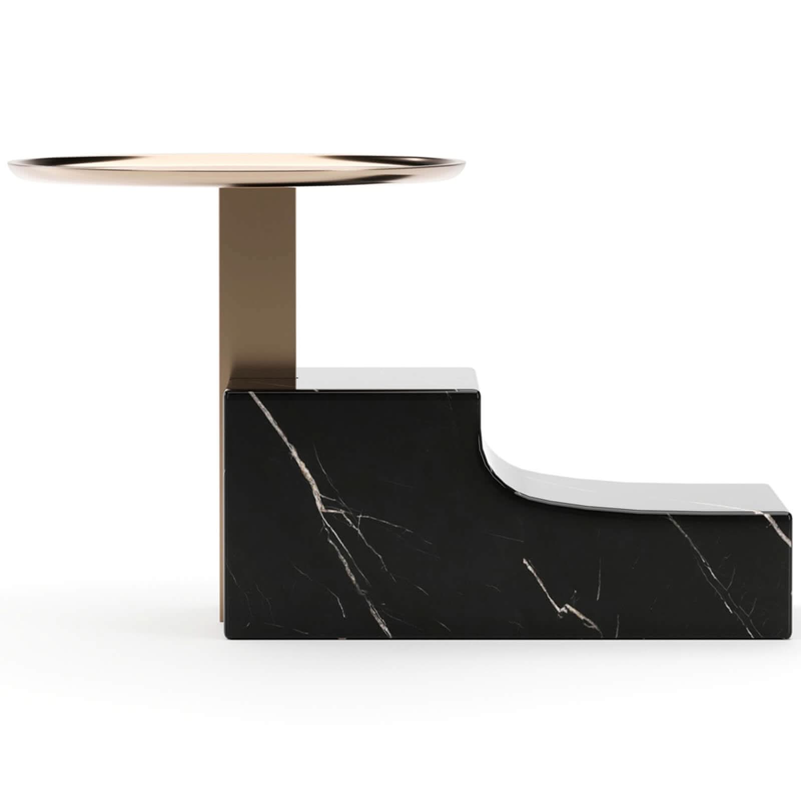 Caracole Overlap Base Bedside Table in Dark   Nicholas John Interiors