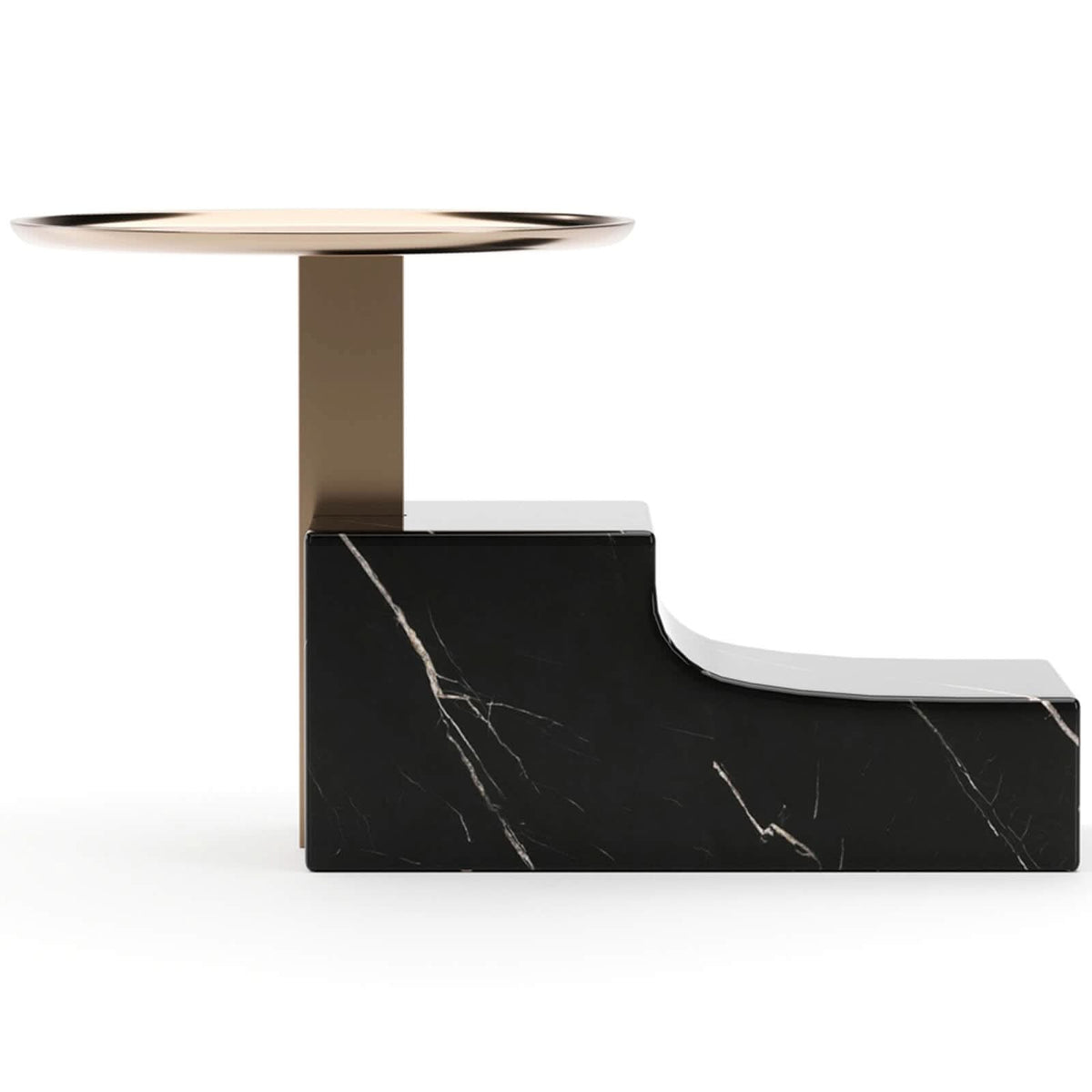 Caracole Overlap Base Bedside Table in Dark   Nicholas John Interiors