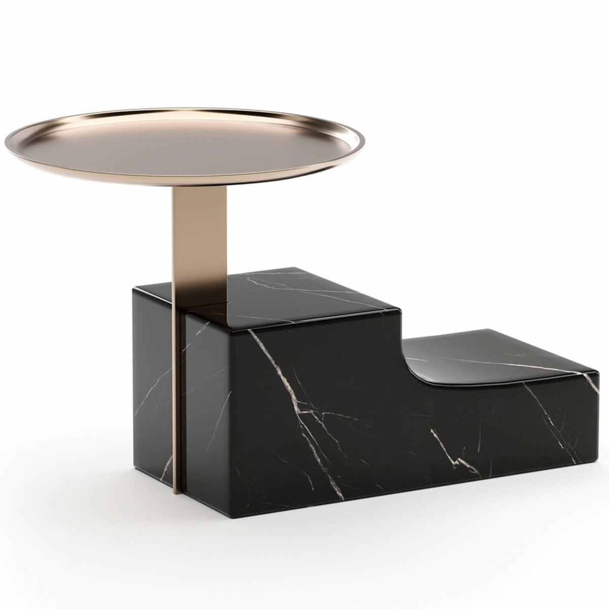 Caracole Overlap Base Bedside Table in Dark   Nicholas John Interiors