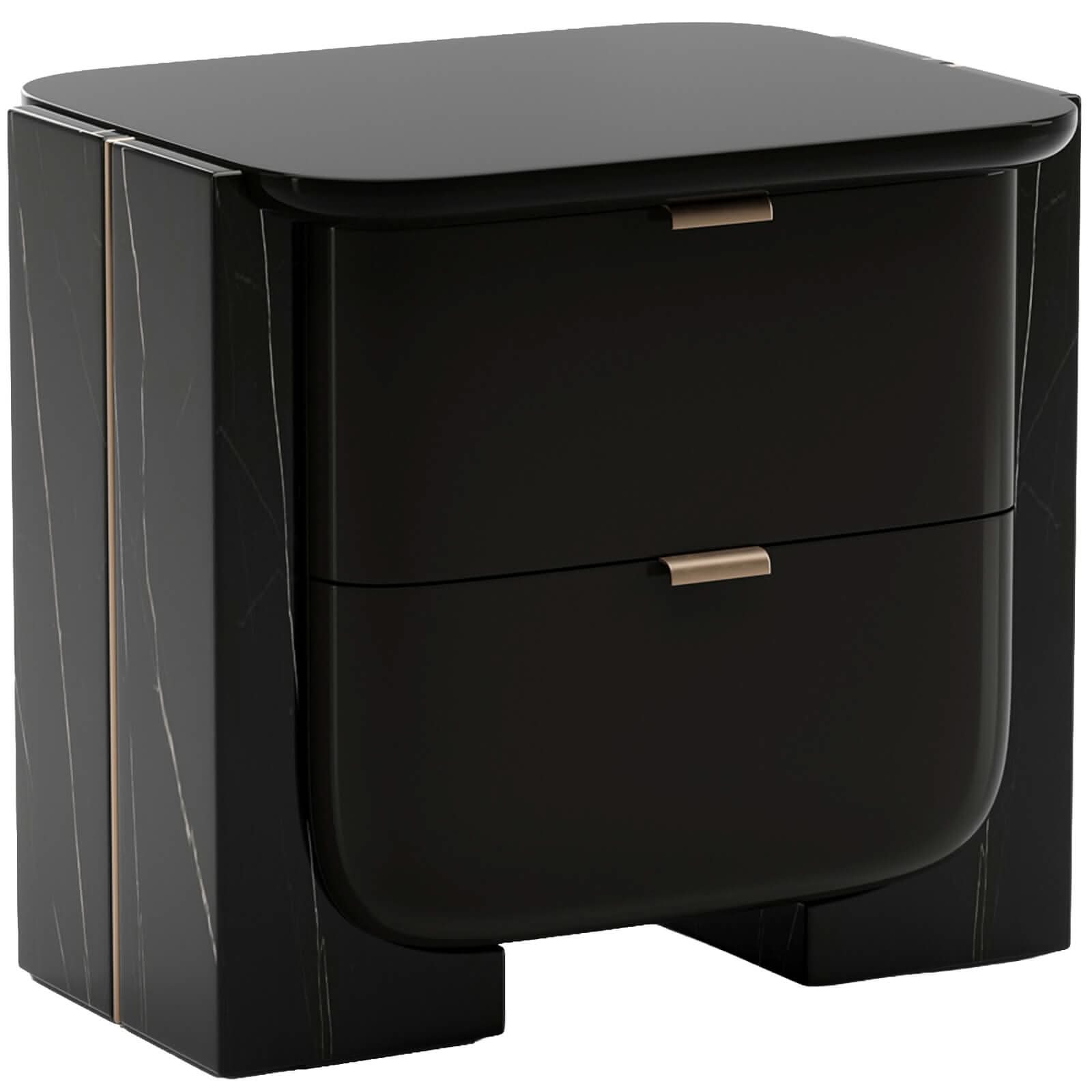 Caracole Overlap Bedside Table in Dark - Small   Nicholas John Interiors