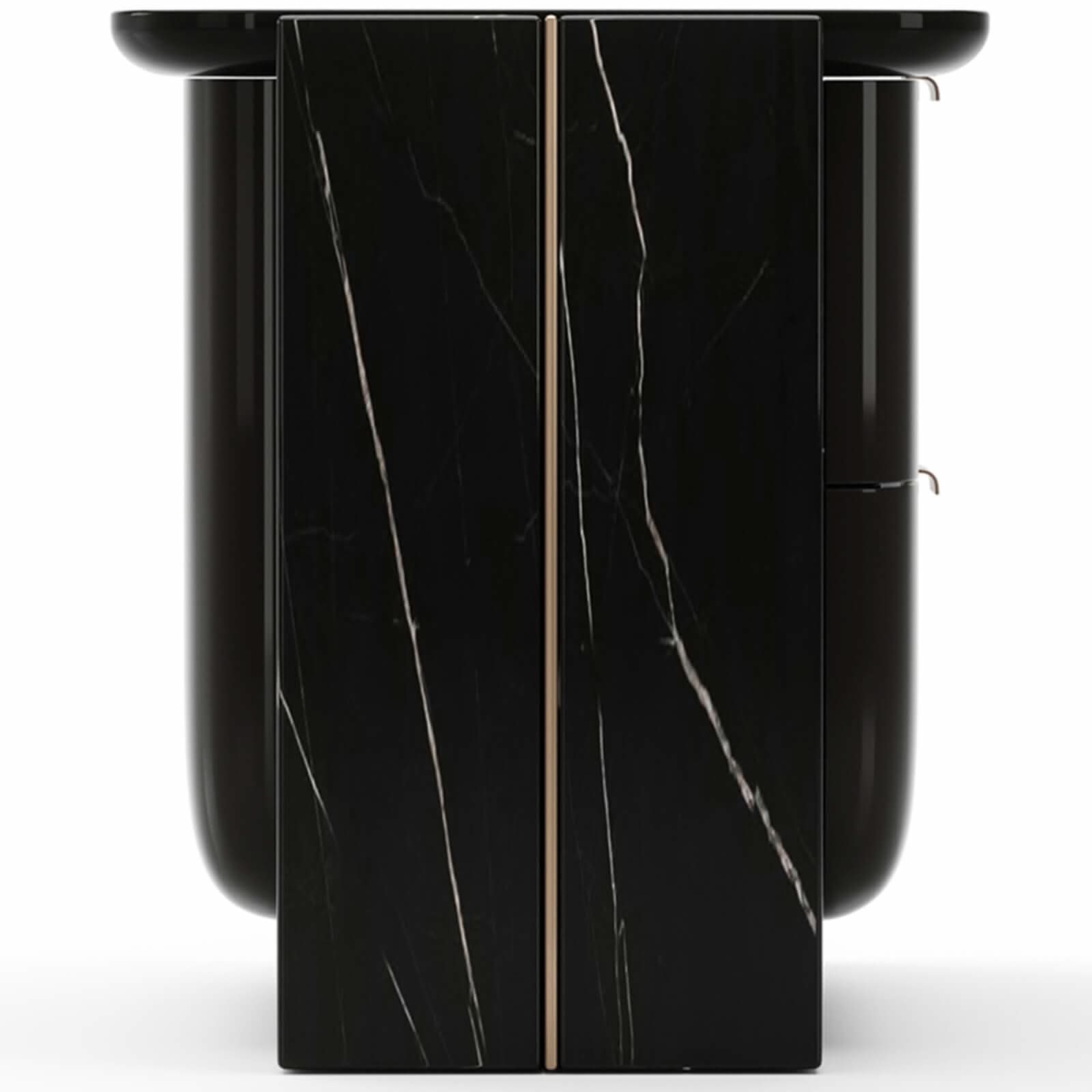 Caracole Overlap Bedside Table in Dark - Small   Nicholas John Interiors