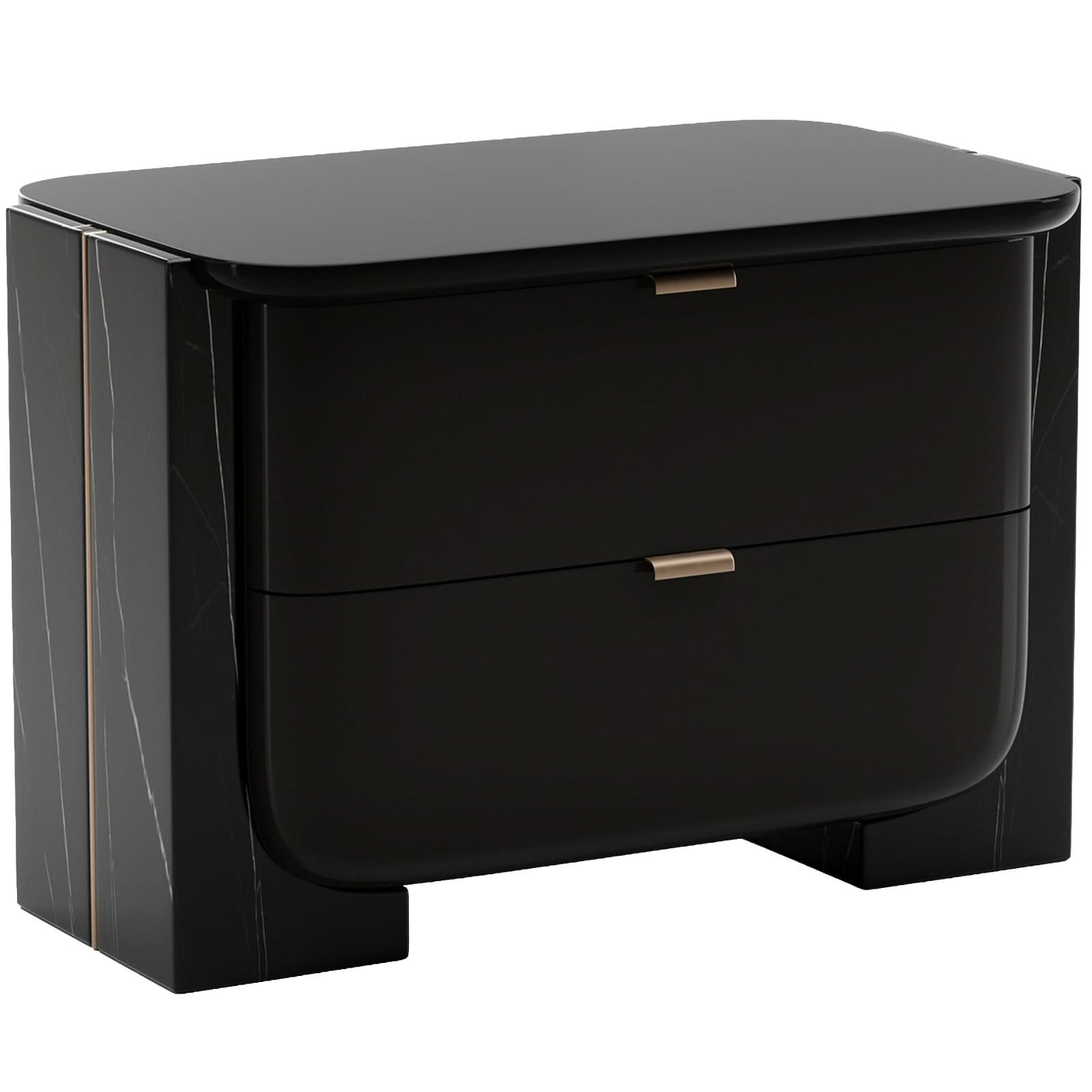 Caracole Overlap Bedside Table in Dark - Large   Nicholas John Interiors