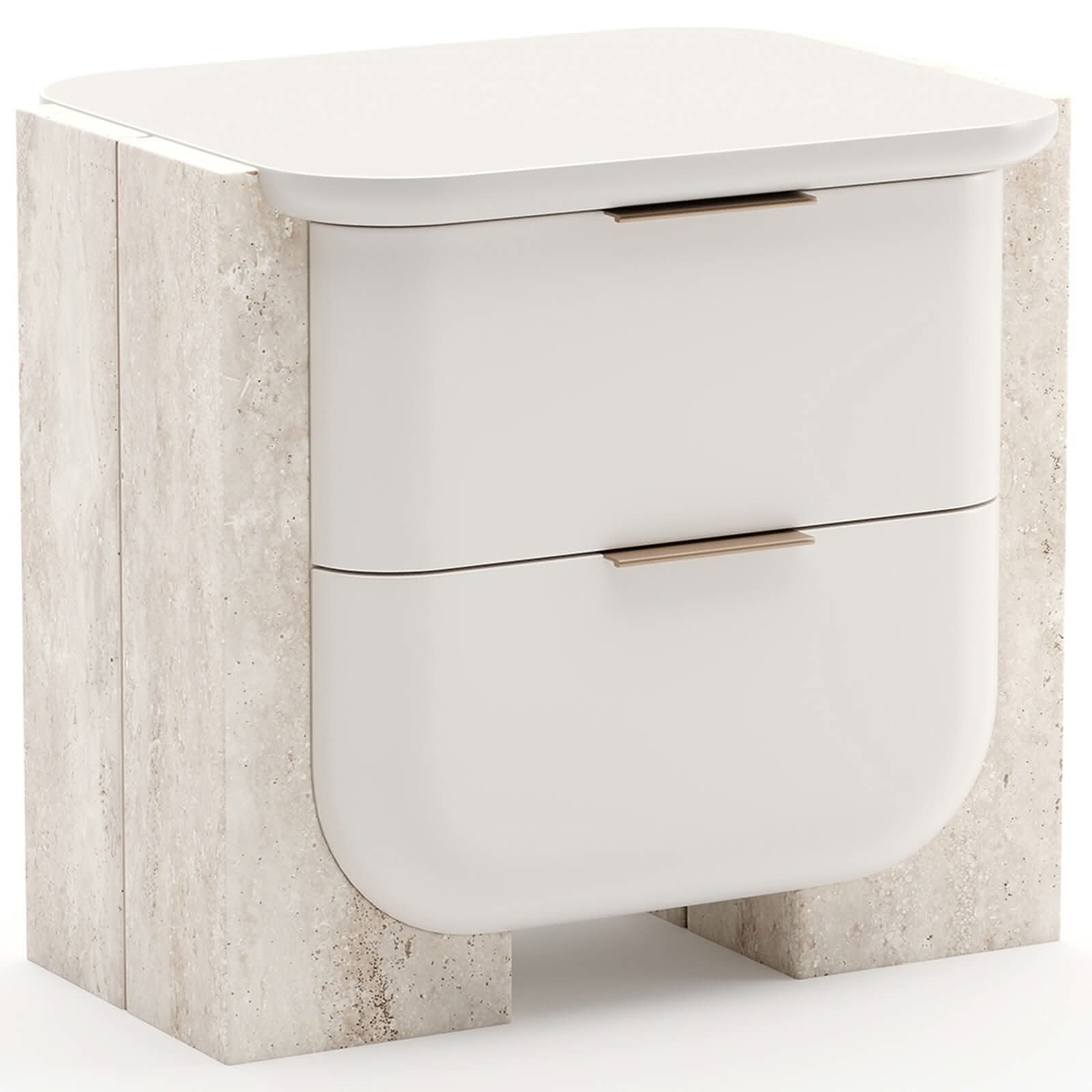 Caracole Overlap Small Bedside Table in Light   Nicholas John Interiors