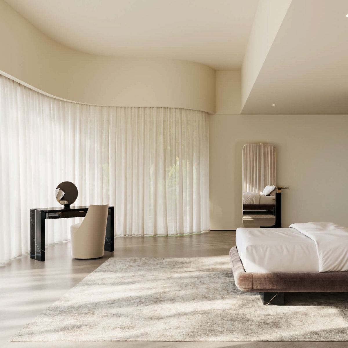 Caracole Overlap Vanity in Dark   Nicholas John Interiors