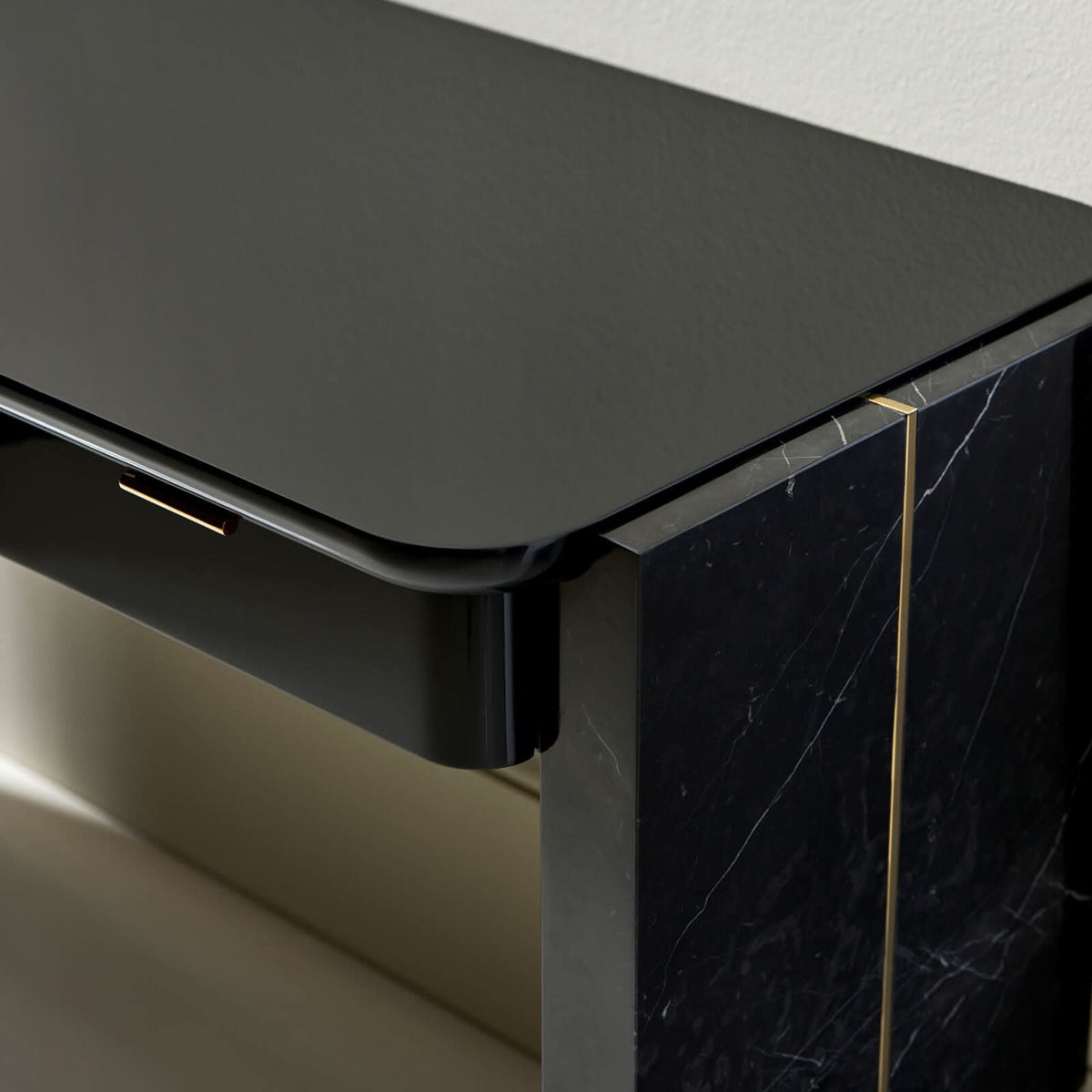 Caracole Overlap Vanity in Dark   Nicholas John Interiors