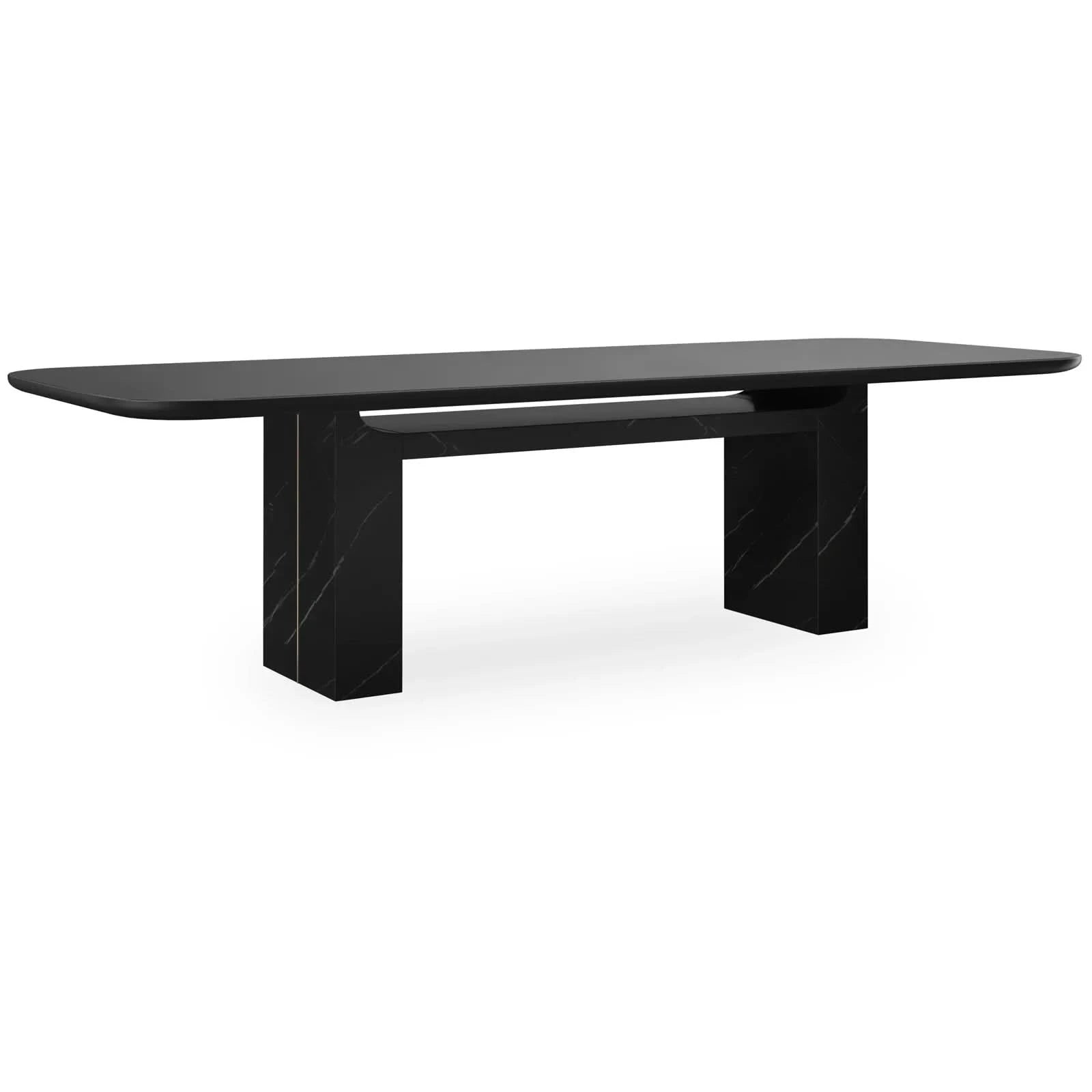 Caracole Overlap Rectangle Dining Table in Dark - 284cm   Nicholas John Interiors
