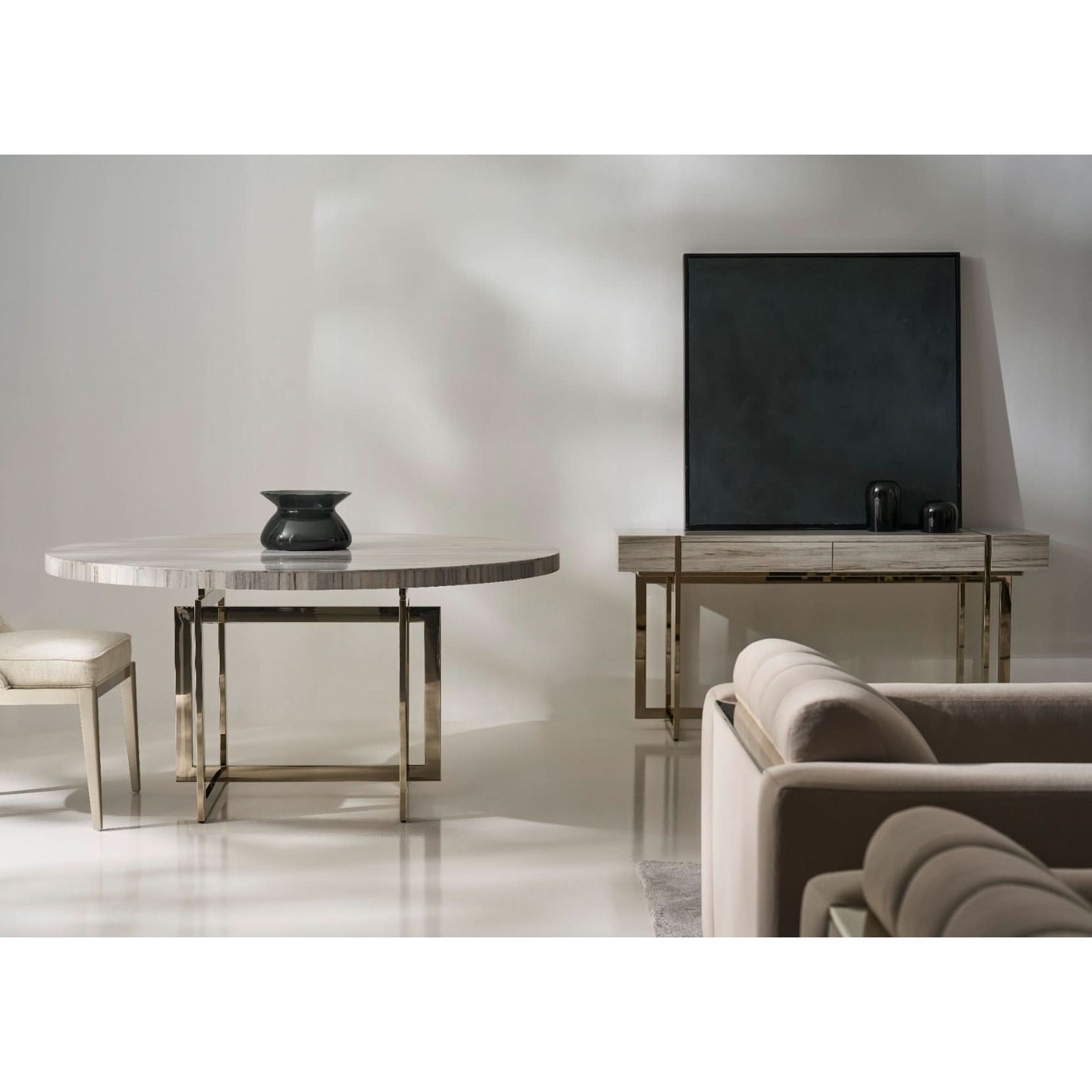 Caracole Wish You Were Here Round Dining Table in Light - 152cm   Nicholas John Interiors