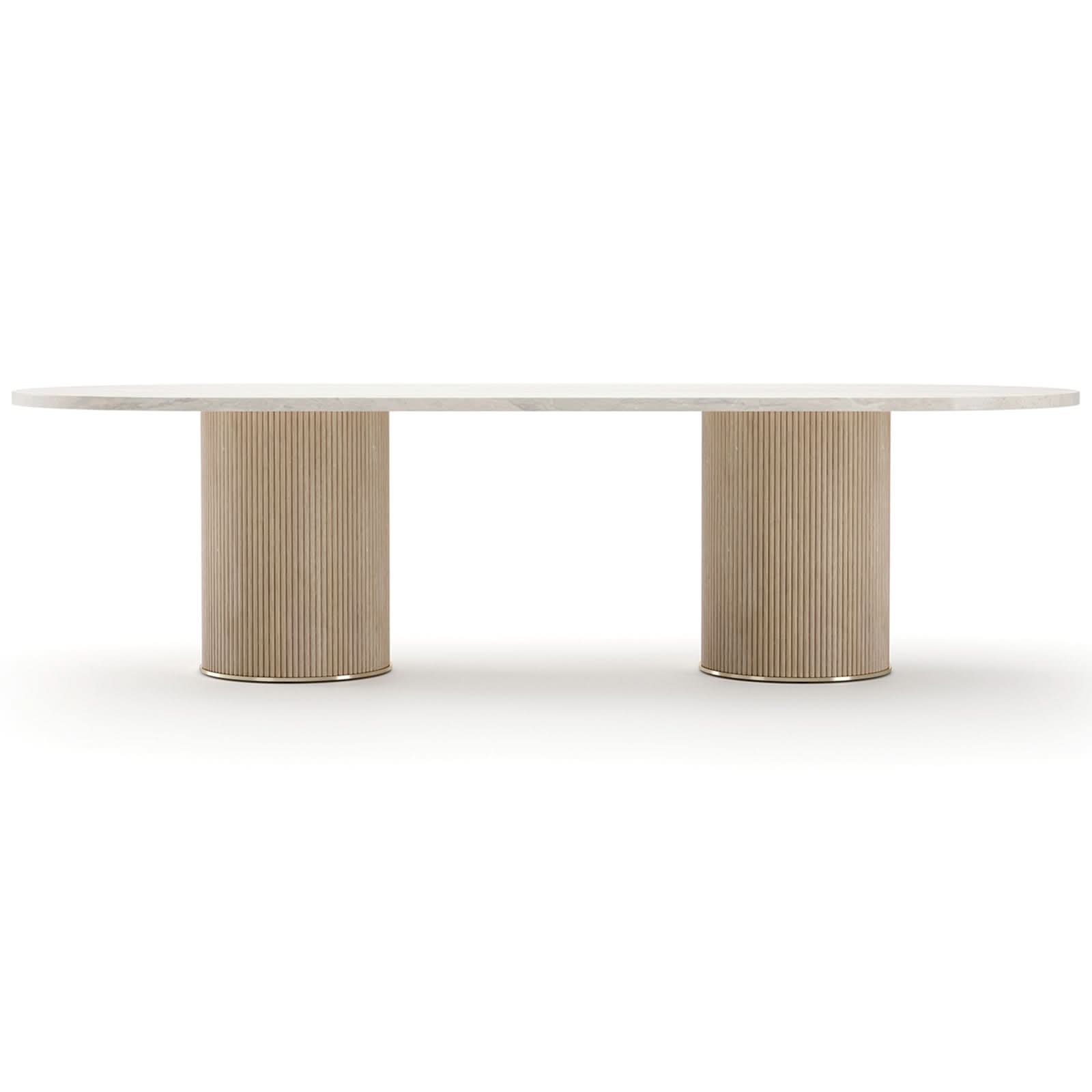 Caracole Rhythm Oval Stone Top Dining Table - 285cm   Nicholas John Interiors