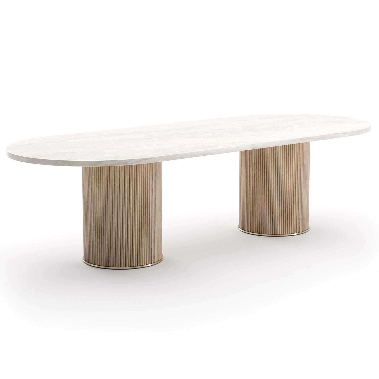 Caracole Rhythm Oval Stone Top Dining Table - 285cm   Nicholas John Interiors
