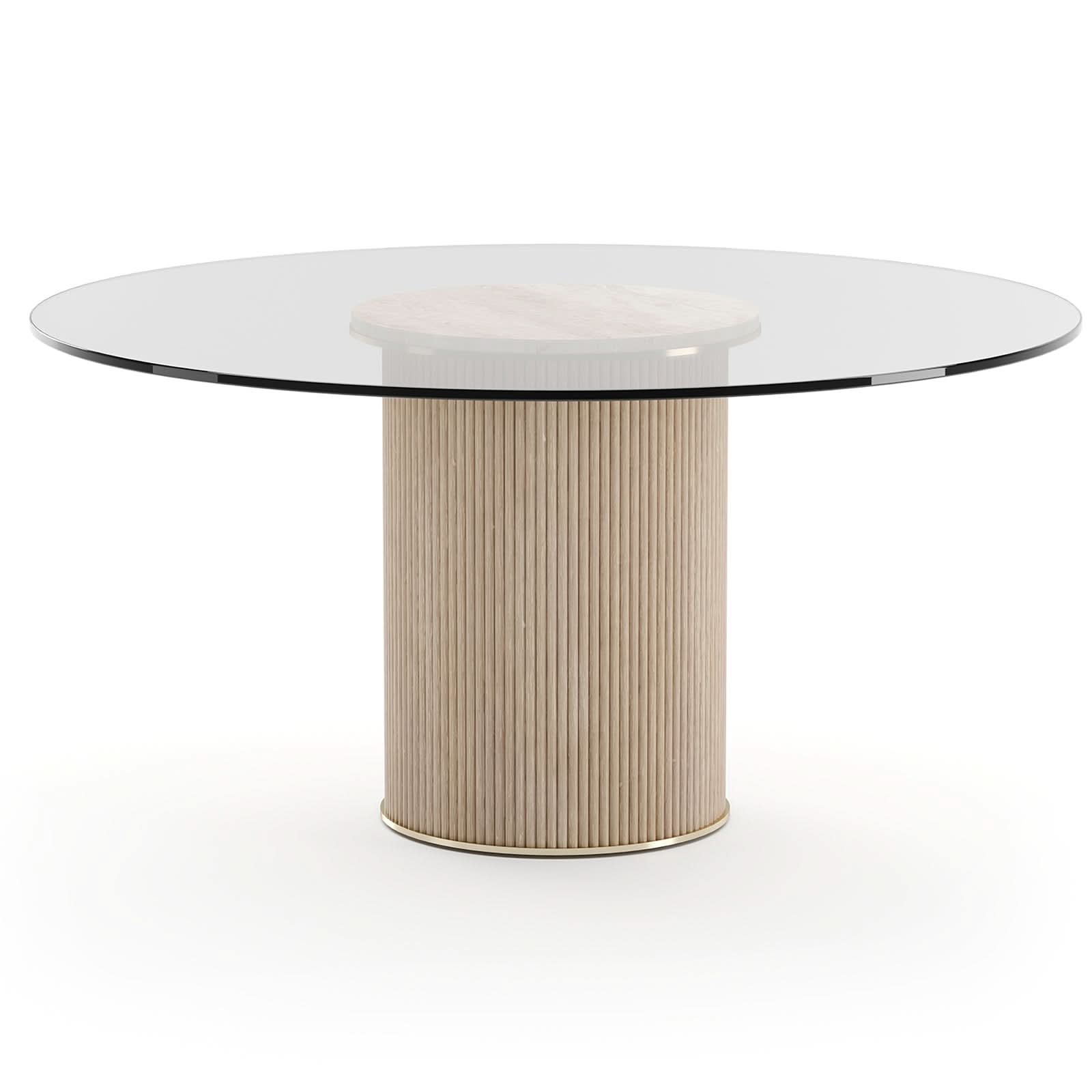Caracole Rhythm Round Glass Top Dining Table - 152cm   Nicholas John Interiors
