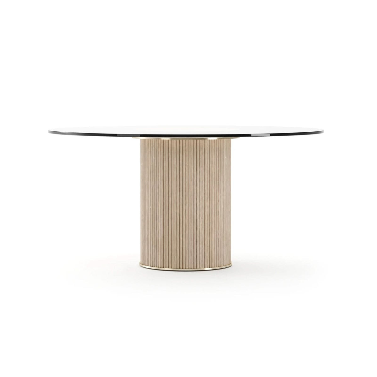 Caracole Rhythm Round Glass Top Dining Table - 152cm   Nicholas John Interiors