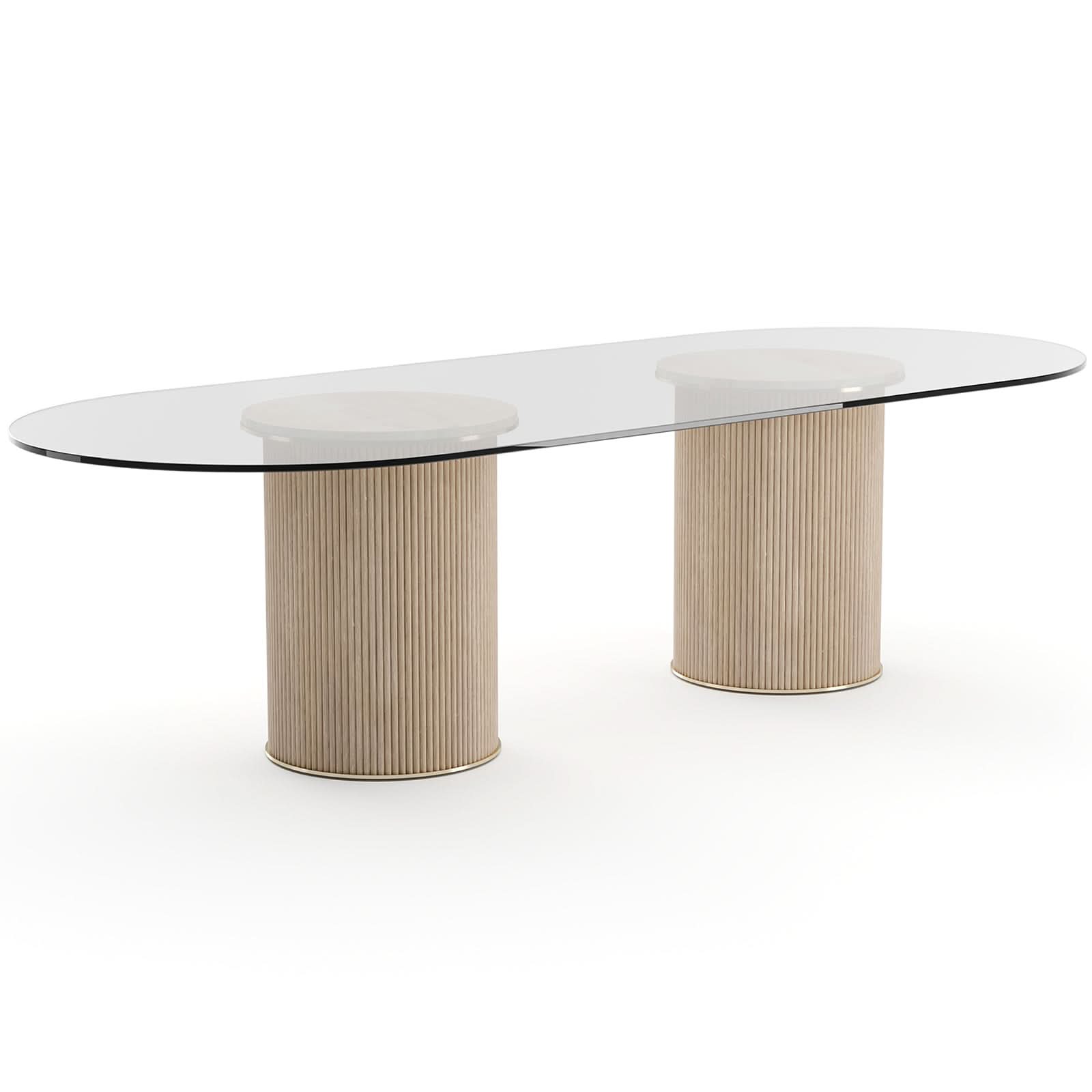 Caracole Rhythm Oval Glass Top Dining Table - 270cm   Nicholas John Interiors