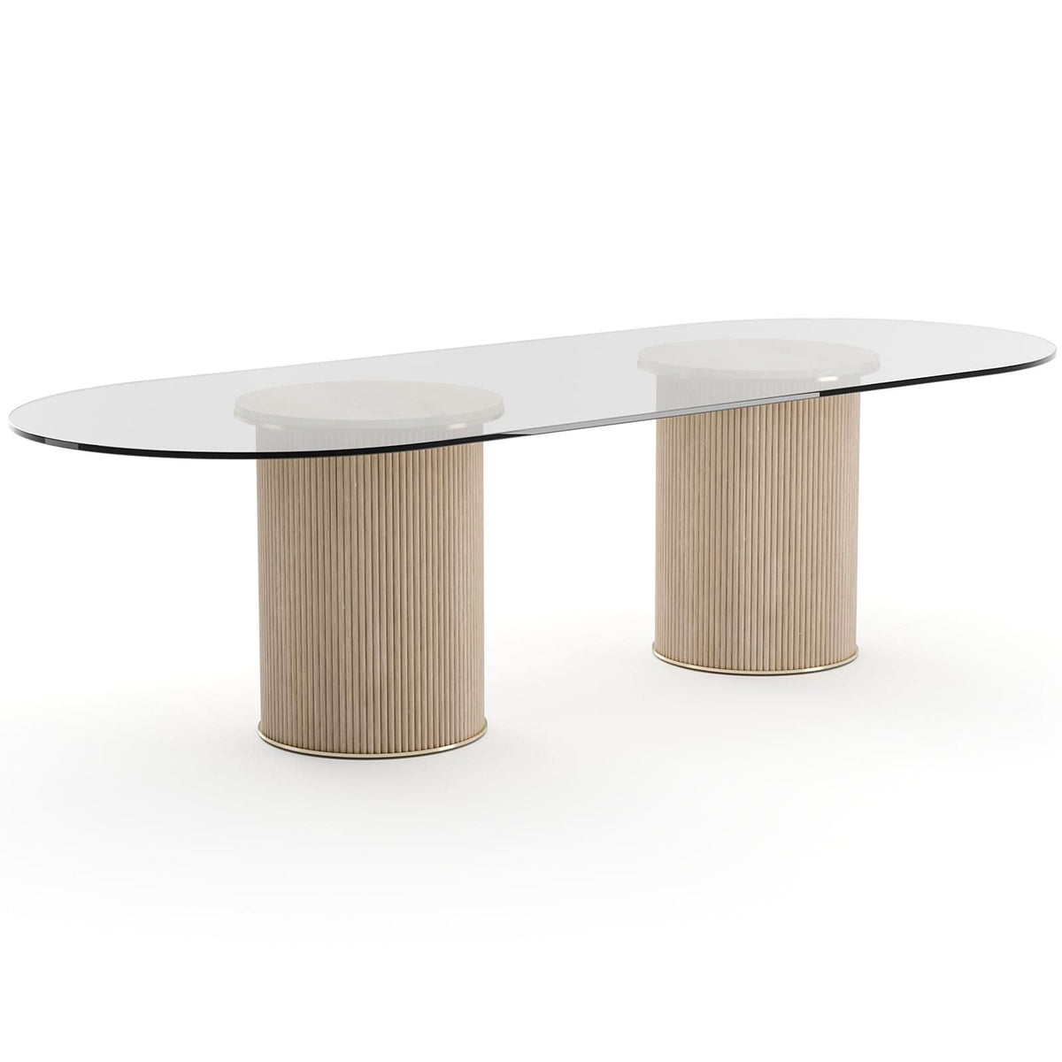 Caracole Rhythm Oval Glass Top Dining Table - 270cm   Nicholas John Interiors