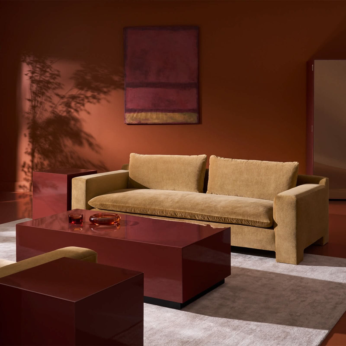 Caracole Coffee Couture Rectangle Coffee Table in Rouge   Nicholas John Interiors